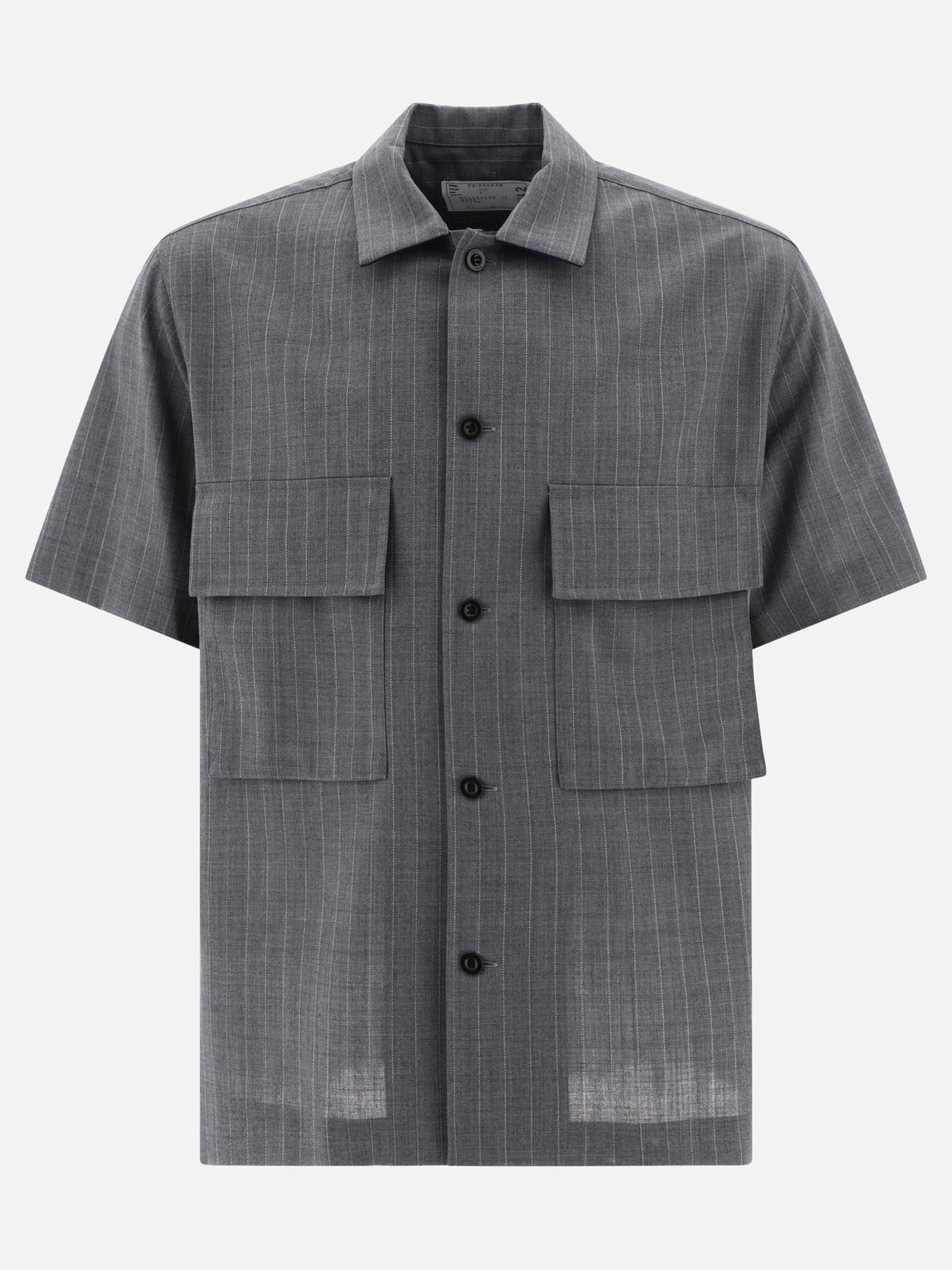 Sacai Pinstripe shirt with pockets 13688983_4 Grey 1