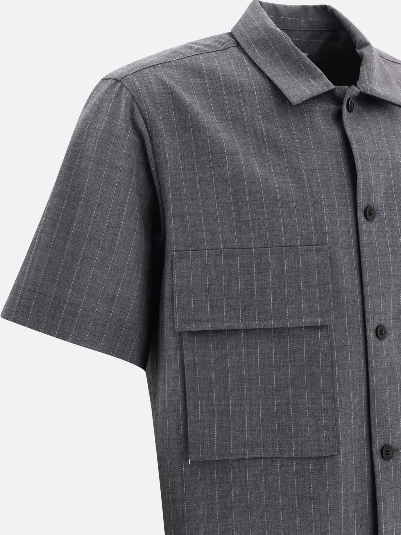 Sacai Pinstripe shirt with pockets 13688983_4 Grey 4