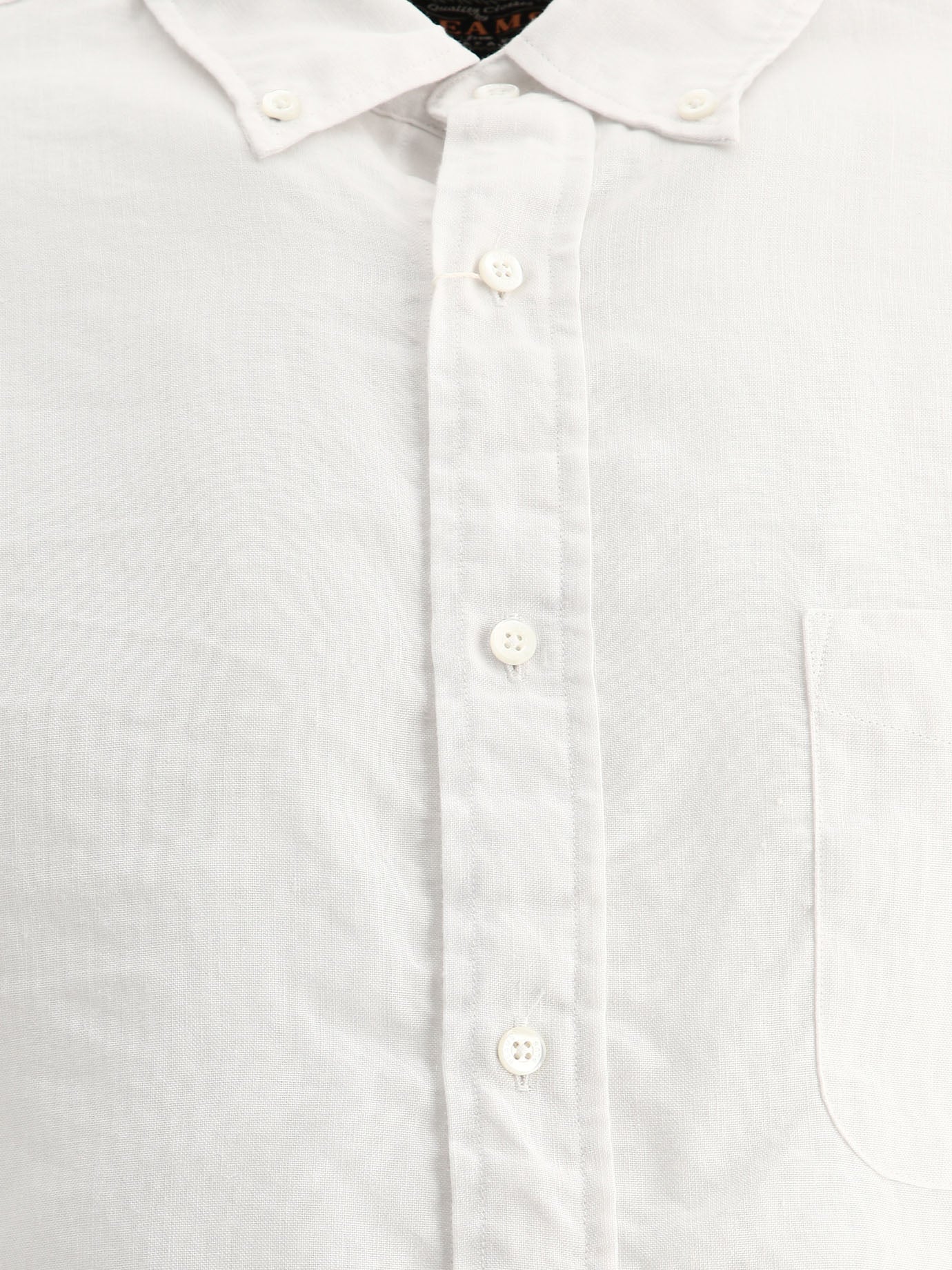 Beams Plus Linen shirt with chest pocket 18765116_S White 3