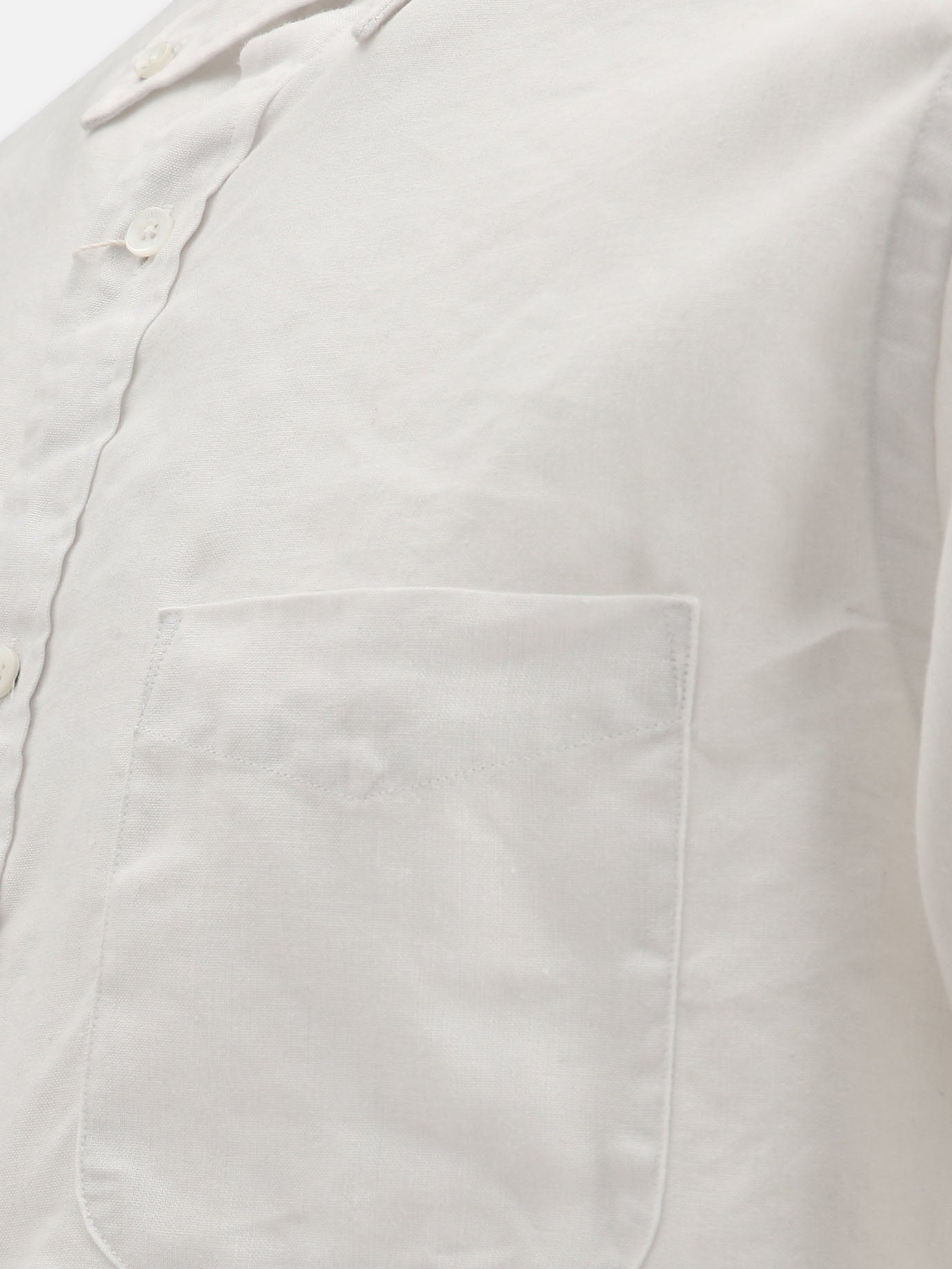Beams Plus Linen shirt with chest pocket 18765116_S White 4