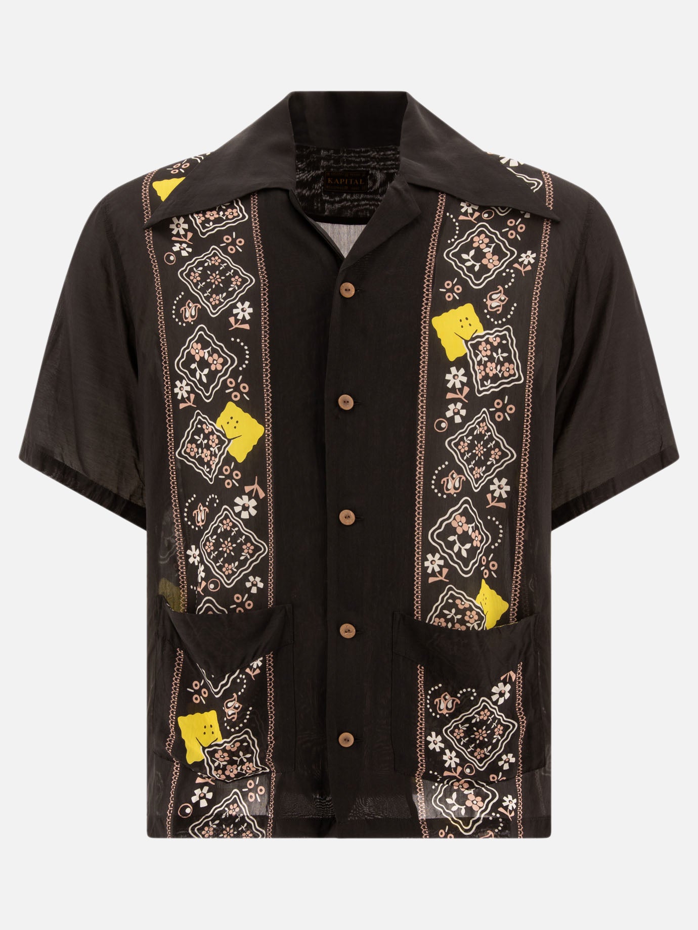 KAPITAL "Gauze Bandana Patchwork" shirt 14453481_2 Black 1