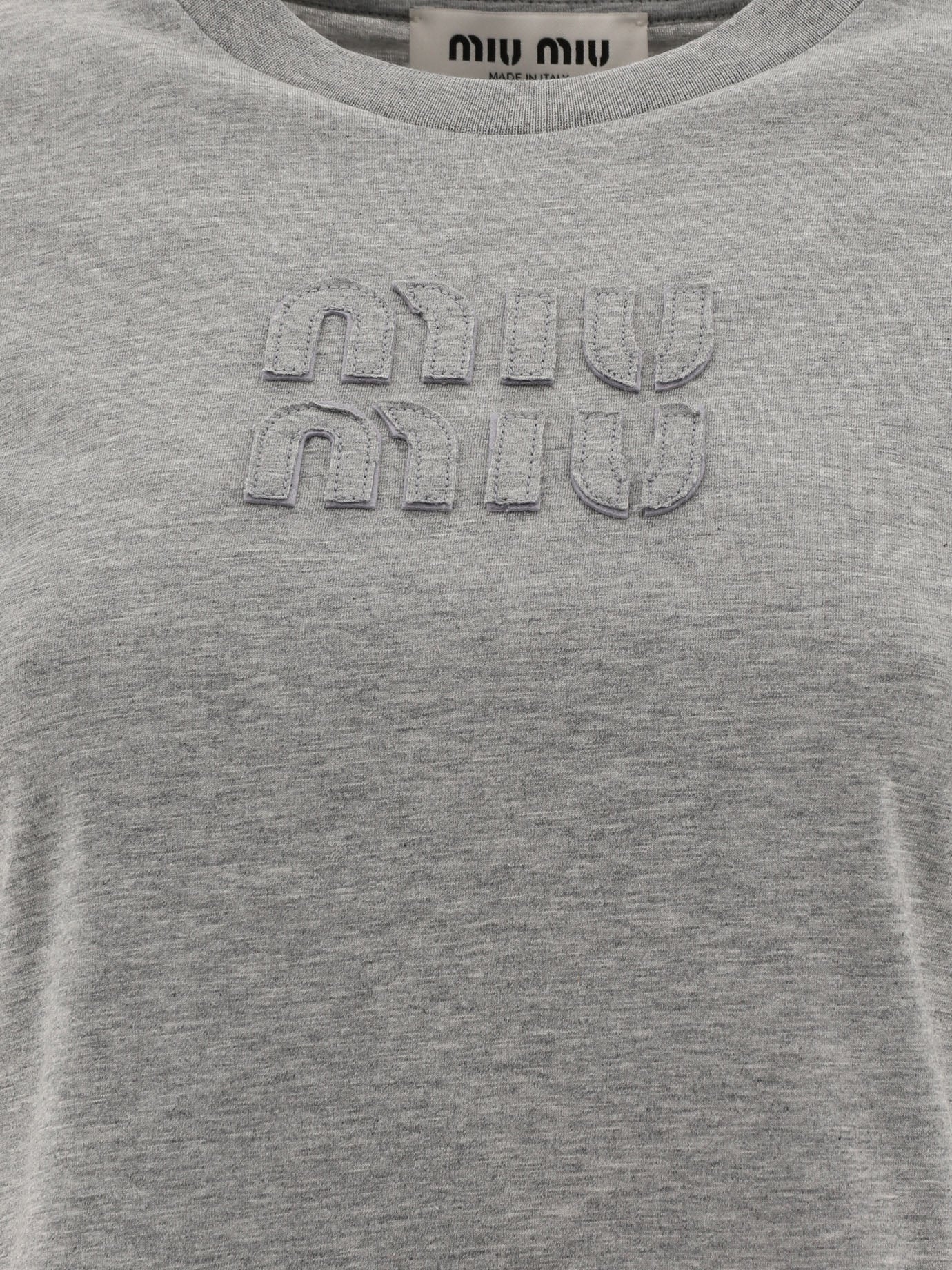 Miu Miu T-shirt with embroidered logo 16194572_S Grey 3