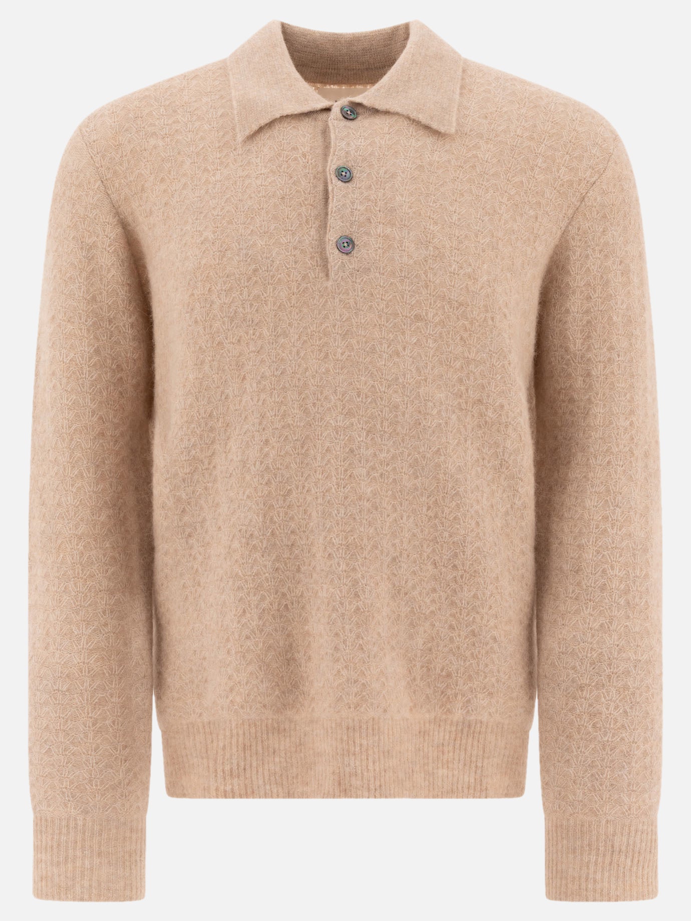 NN.07 "Alfie" alpaca-blend polo sweater 13092975_S Beige 1