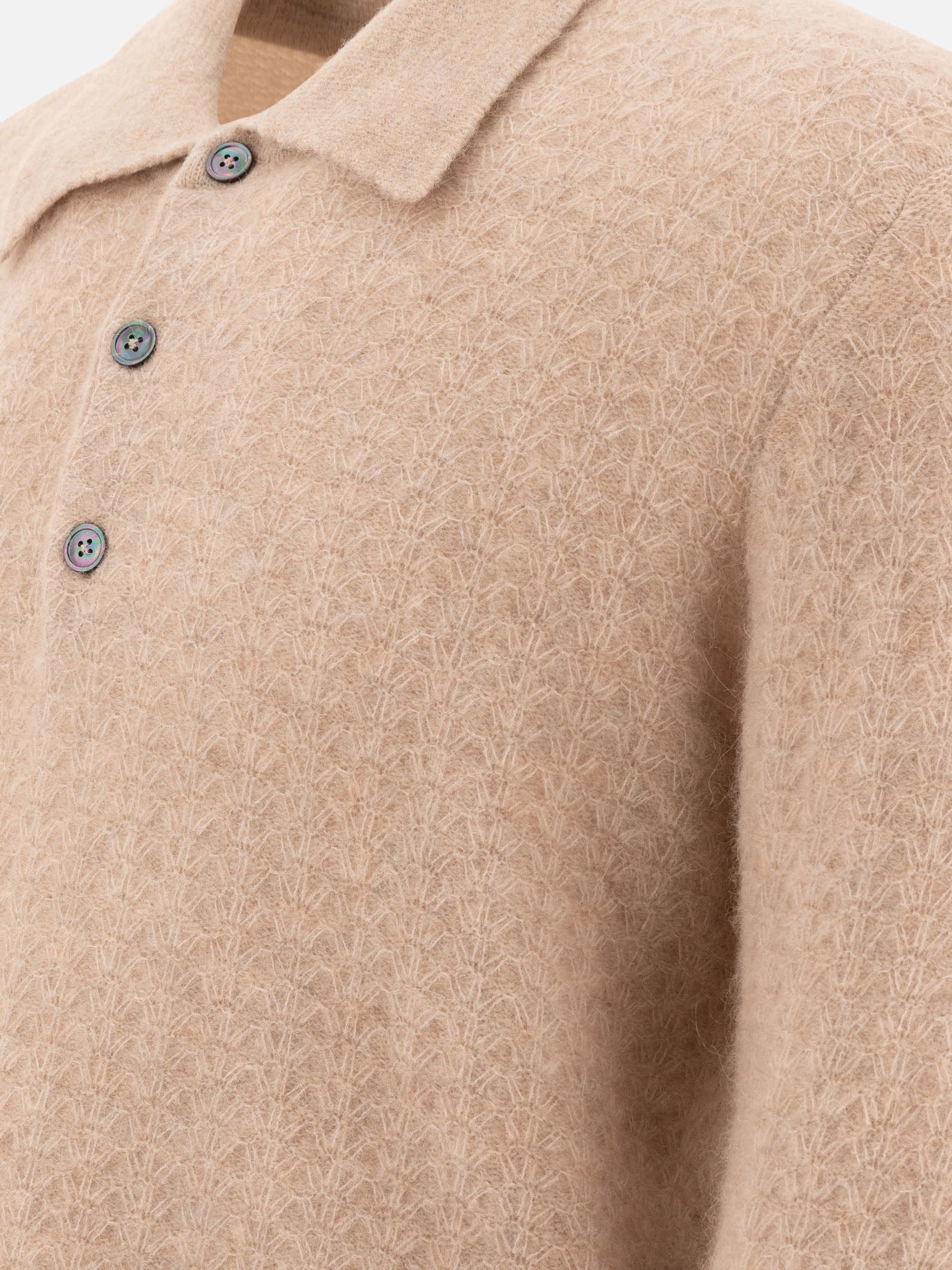 NN.07 "Alfie" alpaca-blend polo sweater 13092975_S Beige 4