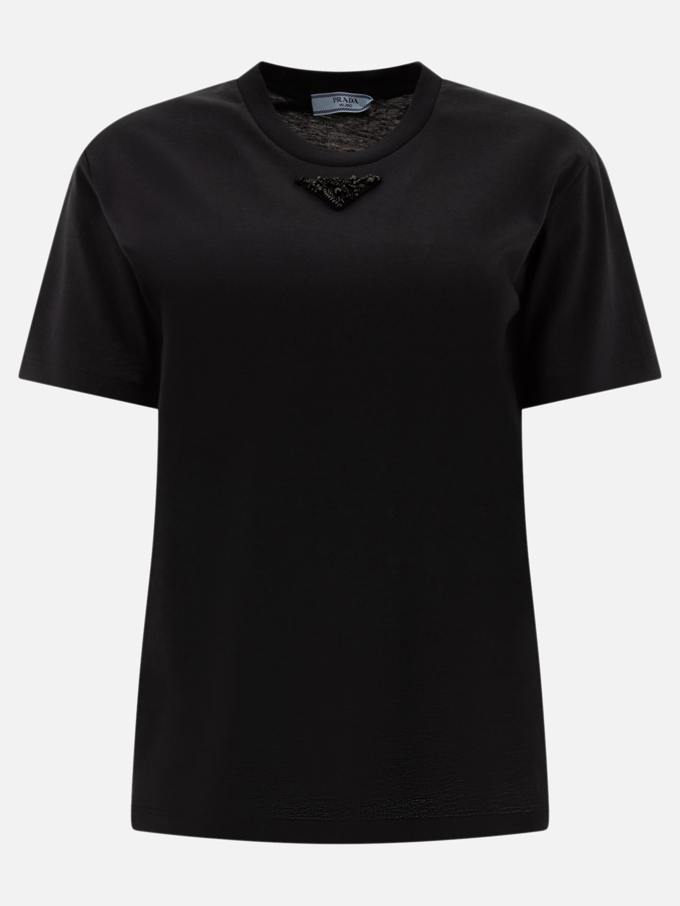 Prada T-shirt with triangle logo 10628735_M Black 1