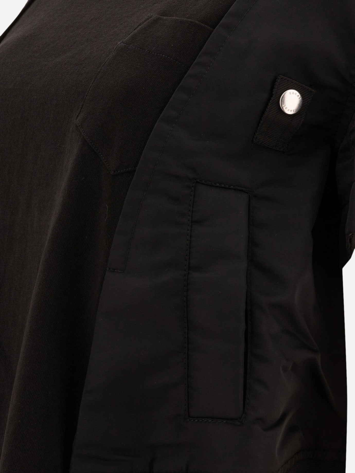 Sacai "Nylon Twill x Cotton Jersey" t-shirt 13369747_1 Black 4