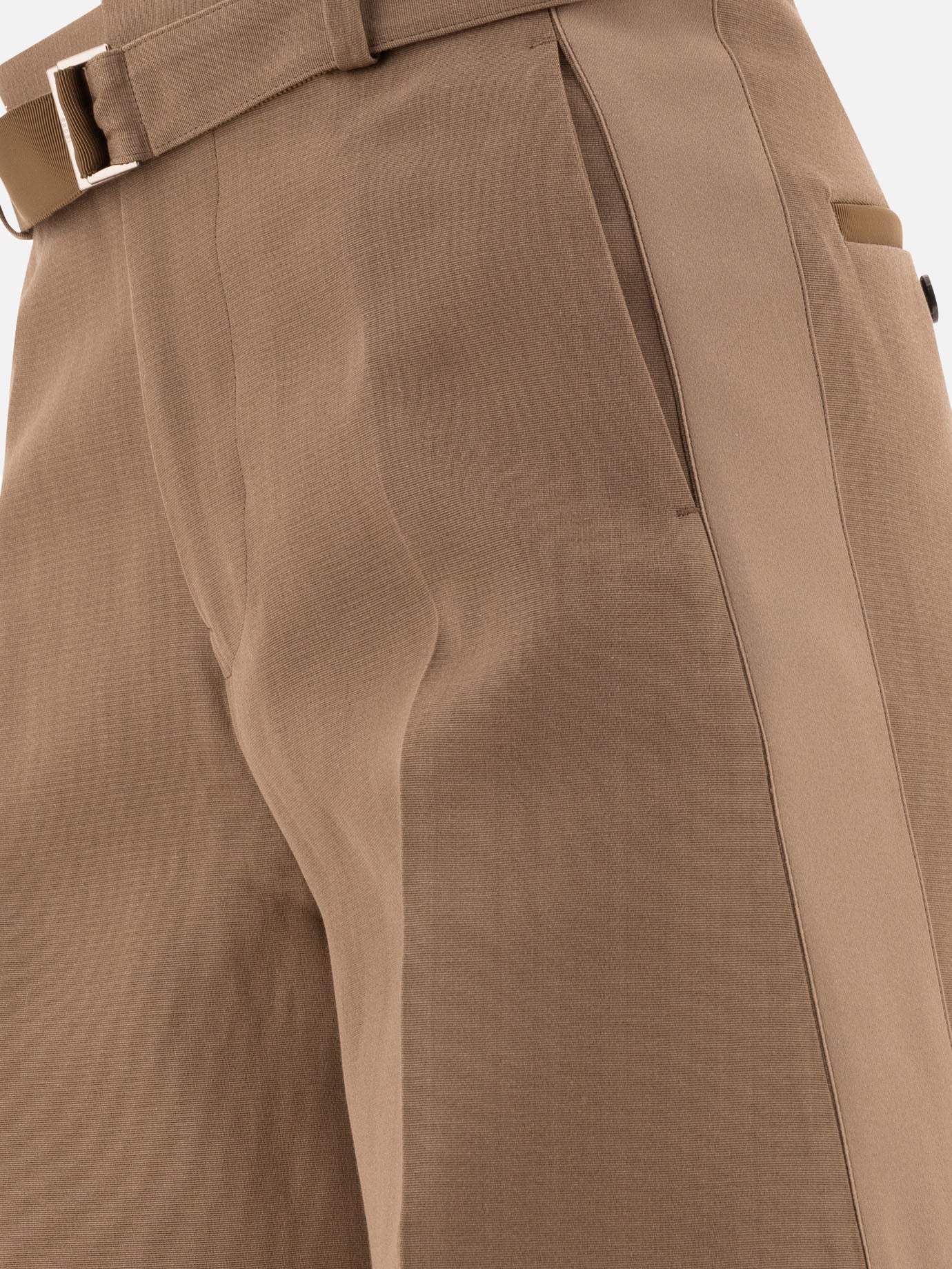 Sacai Tailored belted trousers 18840342_0 Beige 4