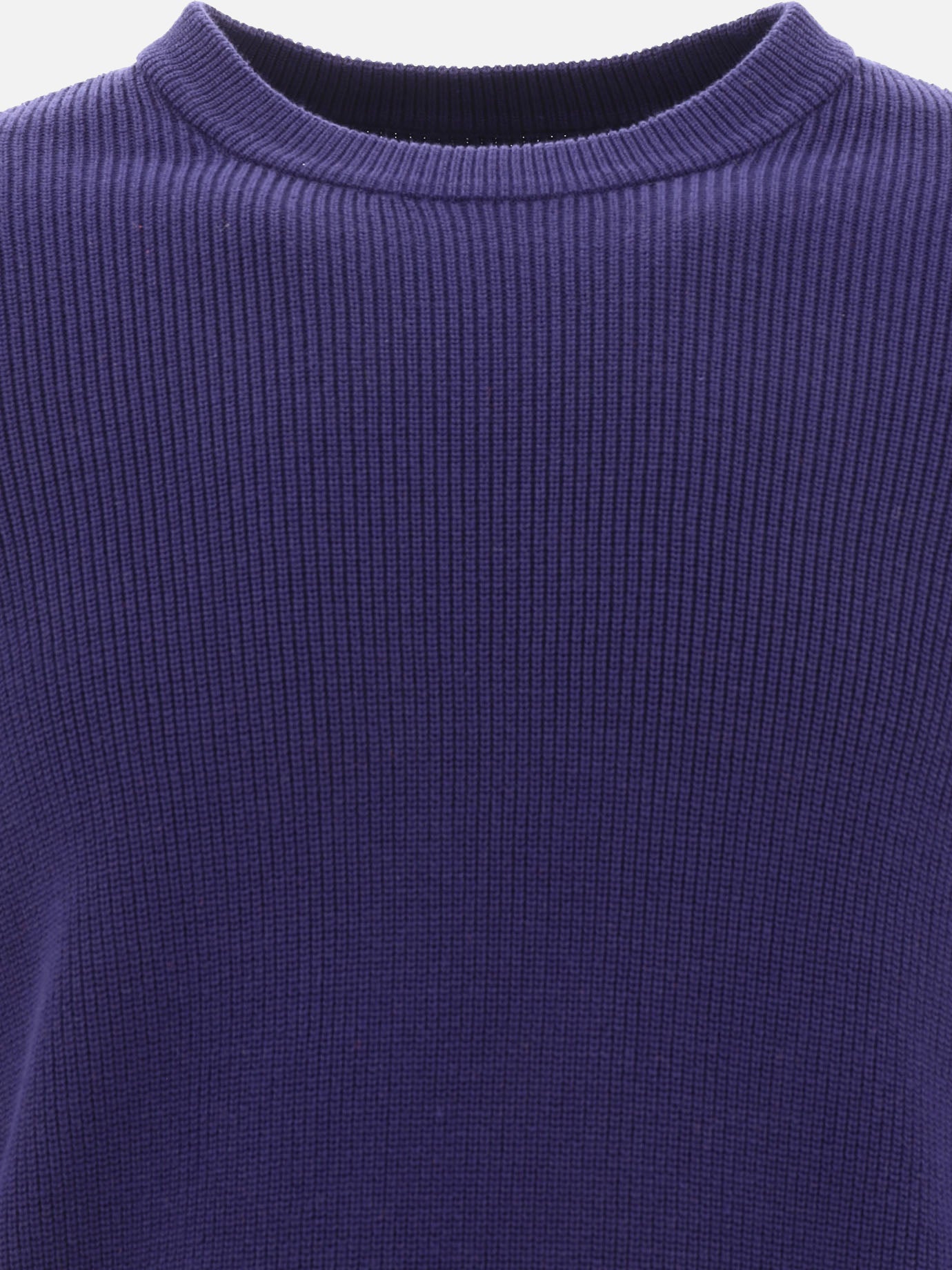 Stone Island "Compass" ribbed sweater Blue