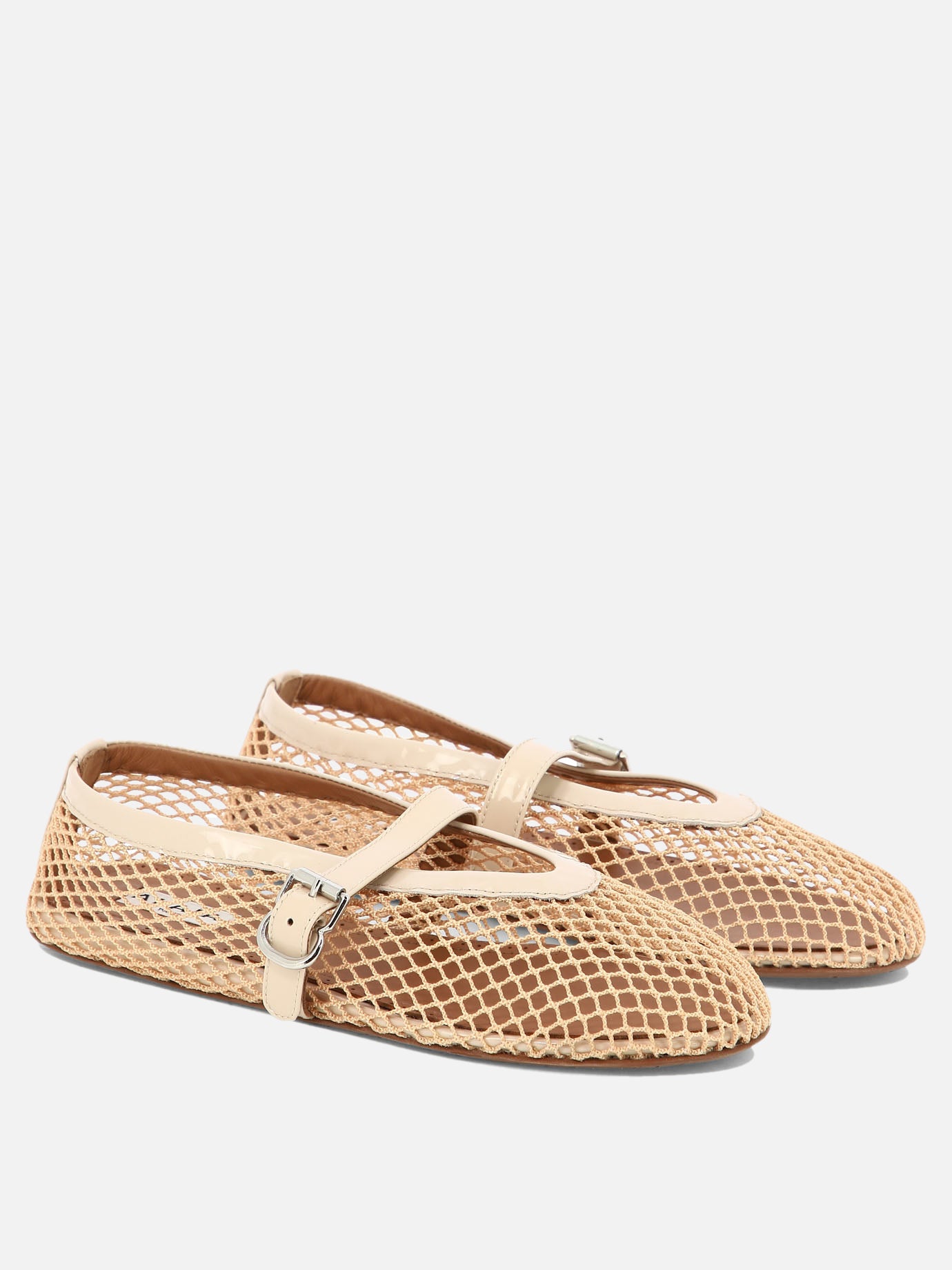 Mary Jane ballet flats 90% polyamide 10% calf leather - 100% rubber  Pink - Alaïa Women | PDP | VIETTI Online Store | thumbnail_2