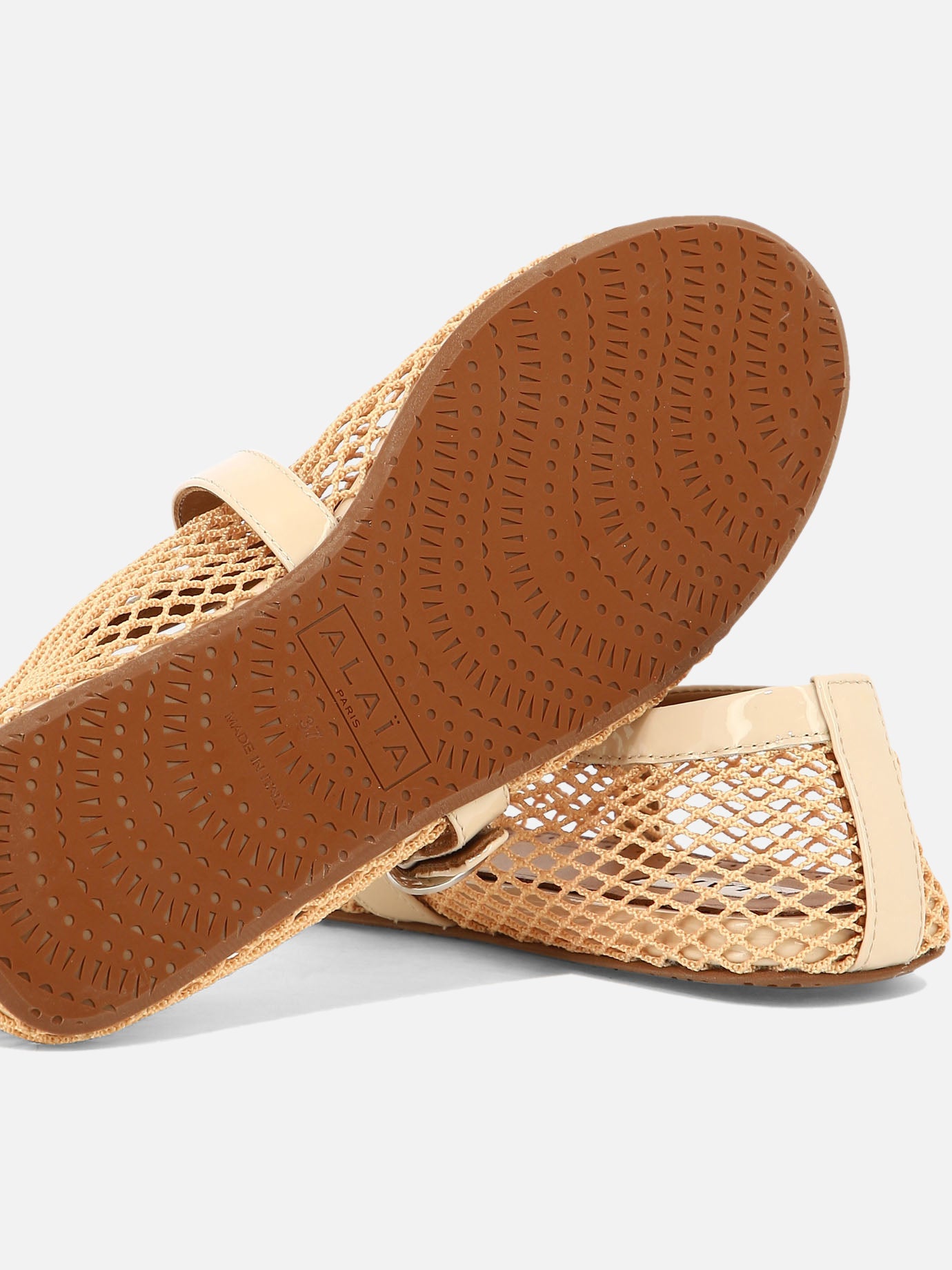 Mary Jane ballet flats 90% polyamide 10% calf leather - 100% rubber  Pink - Alaïa Women | PDP | VIETTI Online Store | thumbnail_5