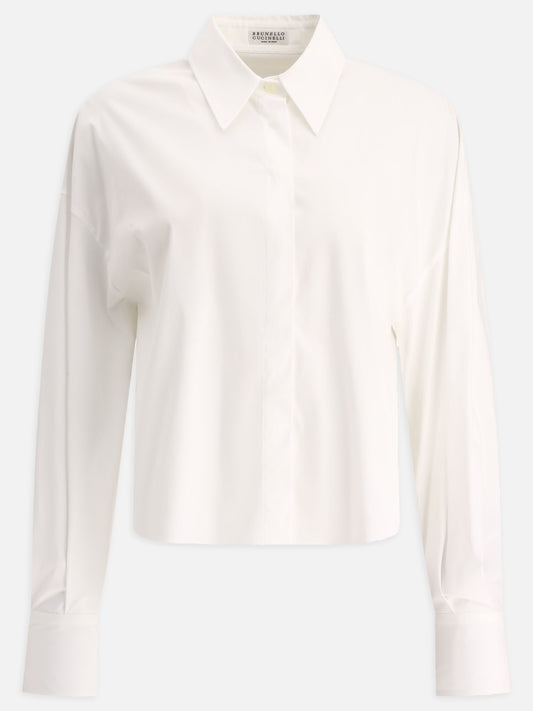 Formal shirts 72% cotton 23% polyammide 5% elastane  White - Brunello Cucinelli Women | PLP | VIETTI Online Store 

