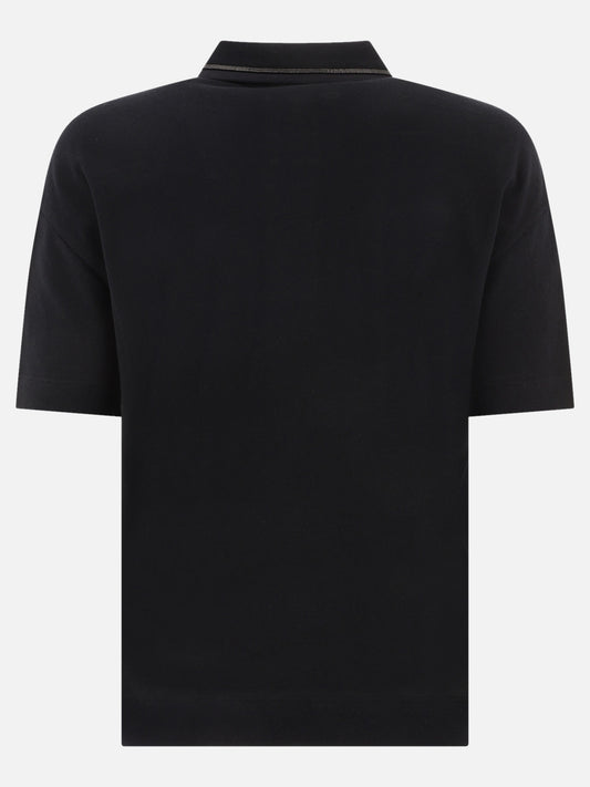 Polo shirts with buttons 100% cotton  Black - Brunello Cucinelli Women | PLP | VIETTI Online Store | 2

