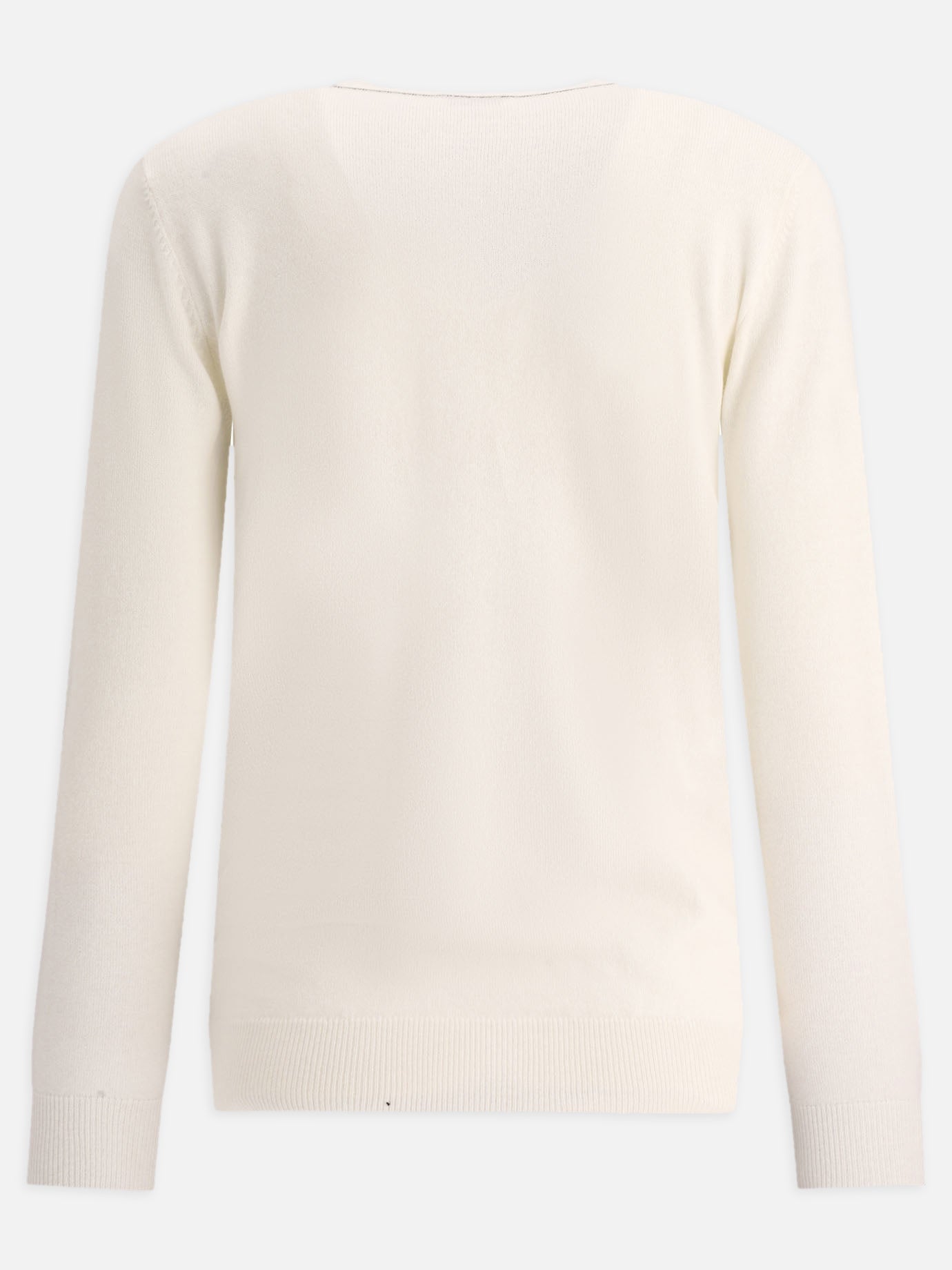 V neck sweaters 100% cashmere  White - Brunello Cucinelli Women | PDP | VIETTI Online Store | thumbnail_2