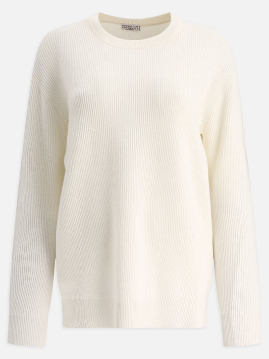 Crewneck sweaters 100% cashmere  White - Brunello Cucinelli Women | PLP | VIETTI Online Store 
