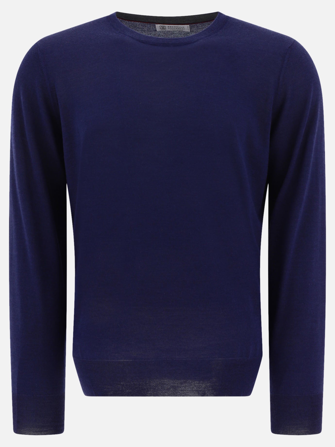 Crewneck sweaters 70% cashmere 30% silk  Blue - Brunello Cucinelli Men | PDP | VIETTI Online Store | Zoom-Modal

