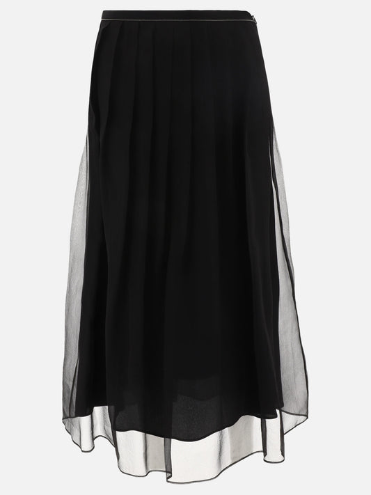 Long skirts 100% silk  Black - Brunello Cucinelli Women | PLP | VIETTI Online Store 
