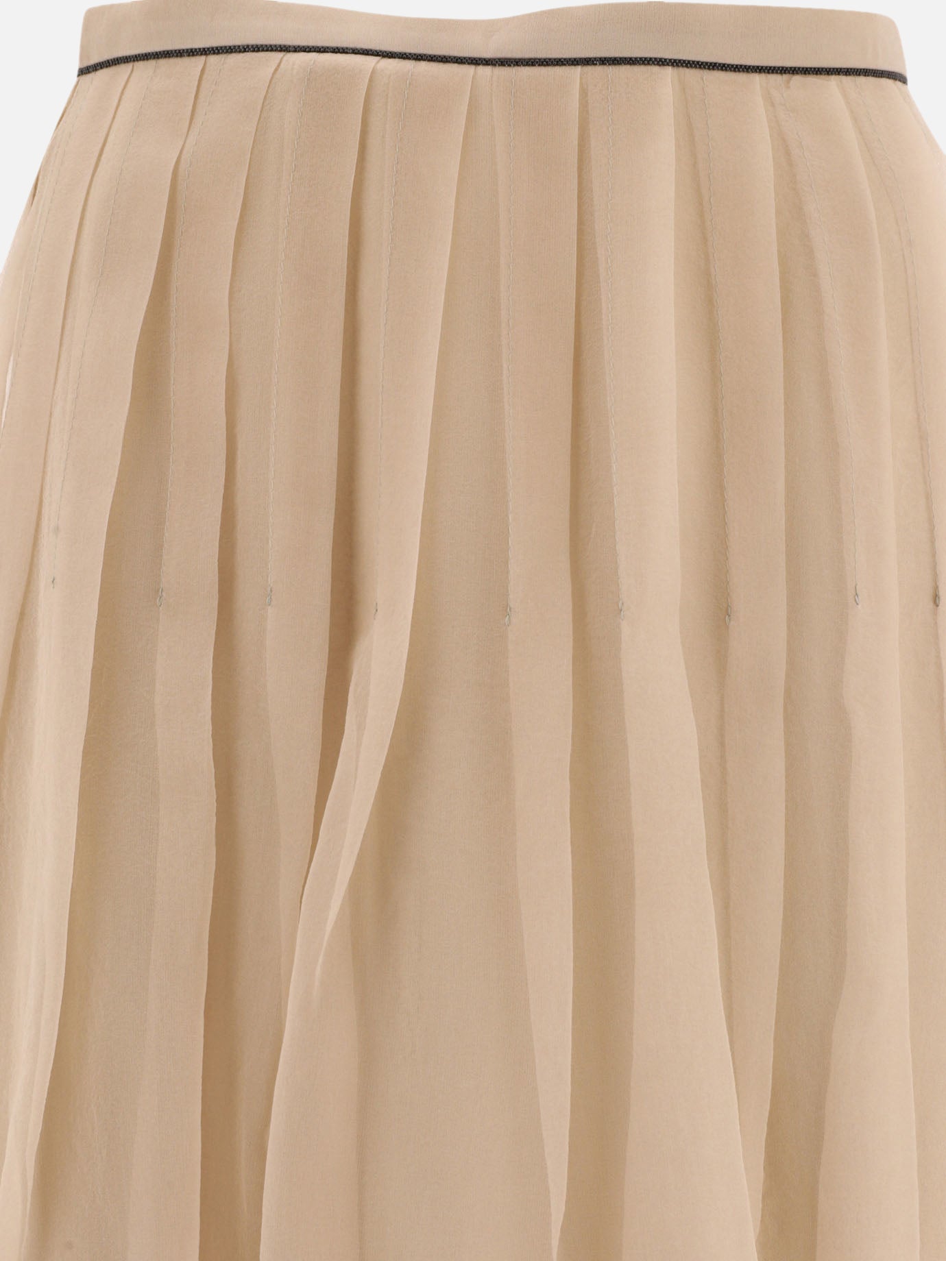Long skirts 100% silk  Beige - Brunello Cucinelli Women | PDP | VIETTI Online Store | thumbnail_3