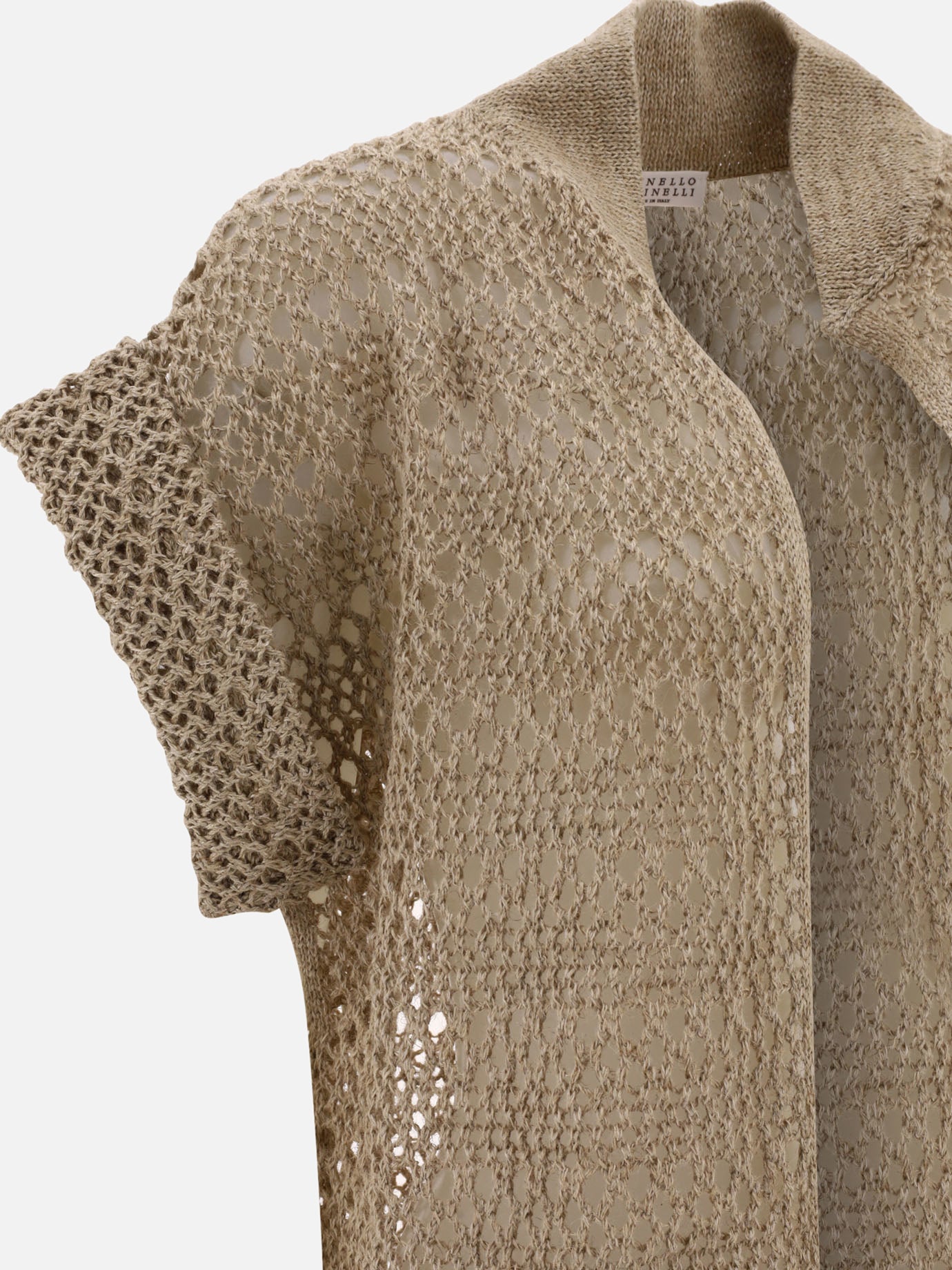 Cardigans 70% linen 30% silk  Beige - Brunello Cucinelli Women | PDP | VIETTI Online Store | Zoom-Modal_3
