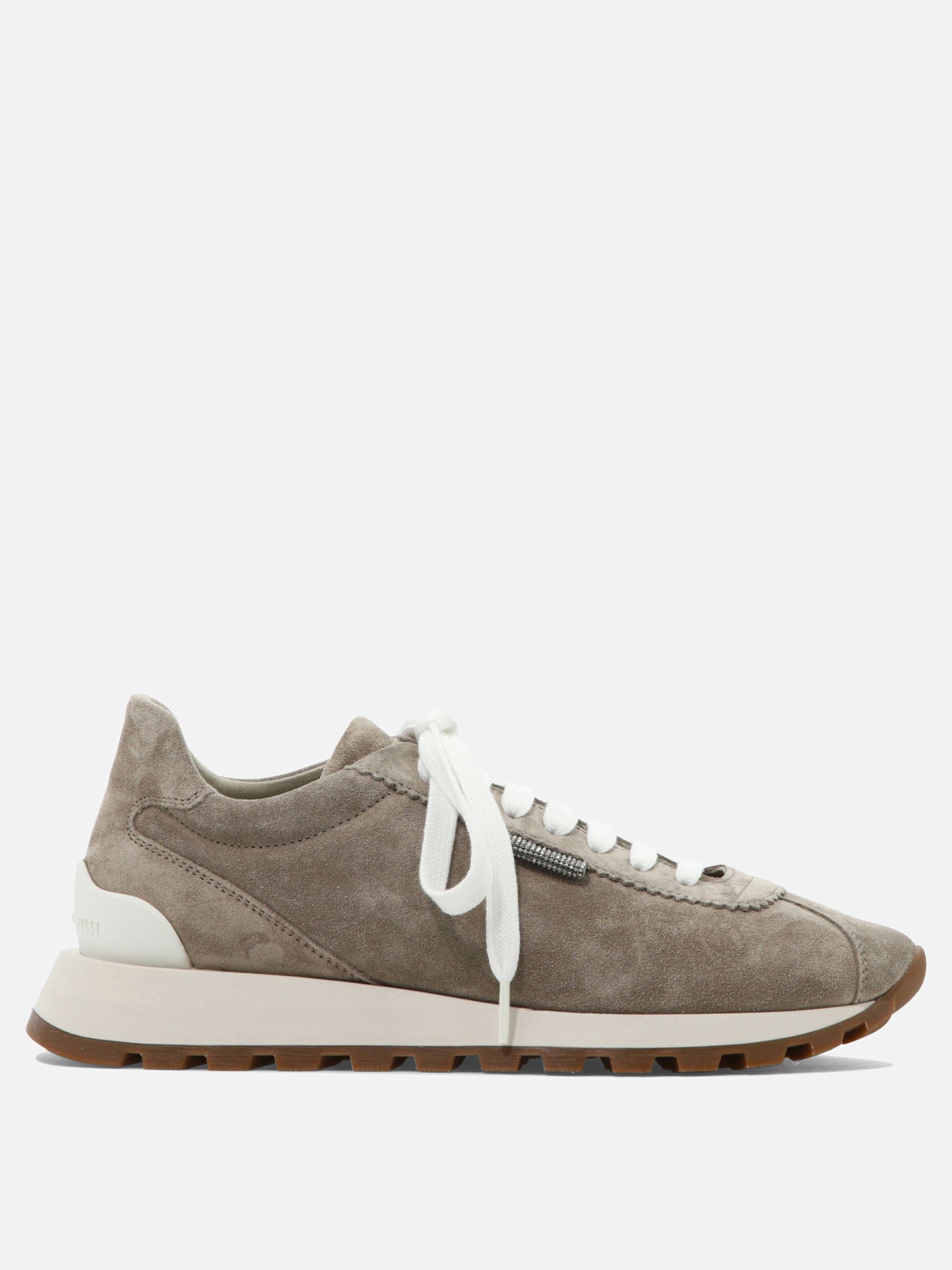 Low top sneakers 100% suede - 100% rubber  Brown - Brunello Cucinelli Women | PDP | VIETTI Online Store | thumbnail