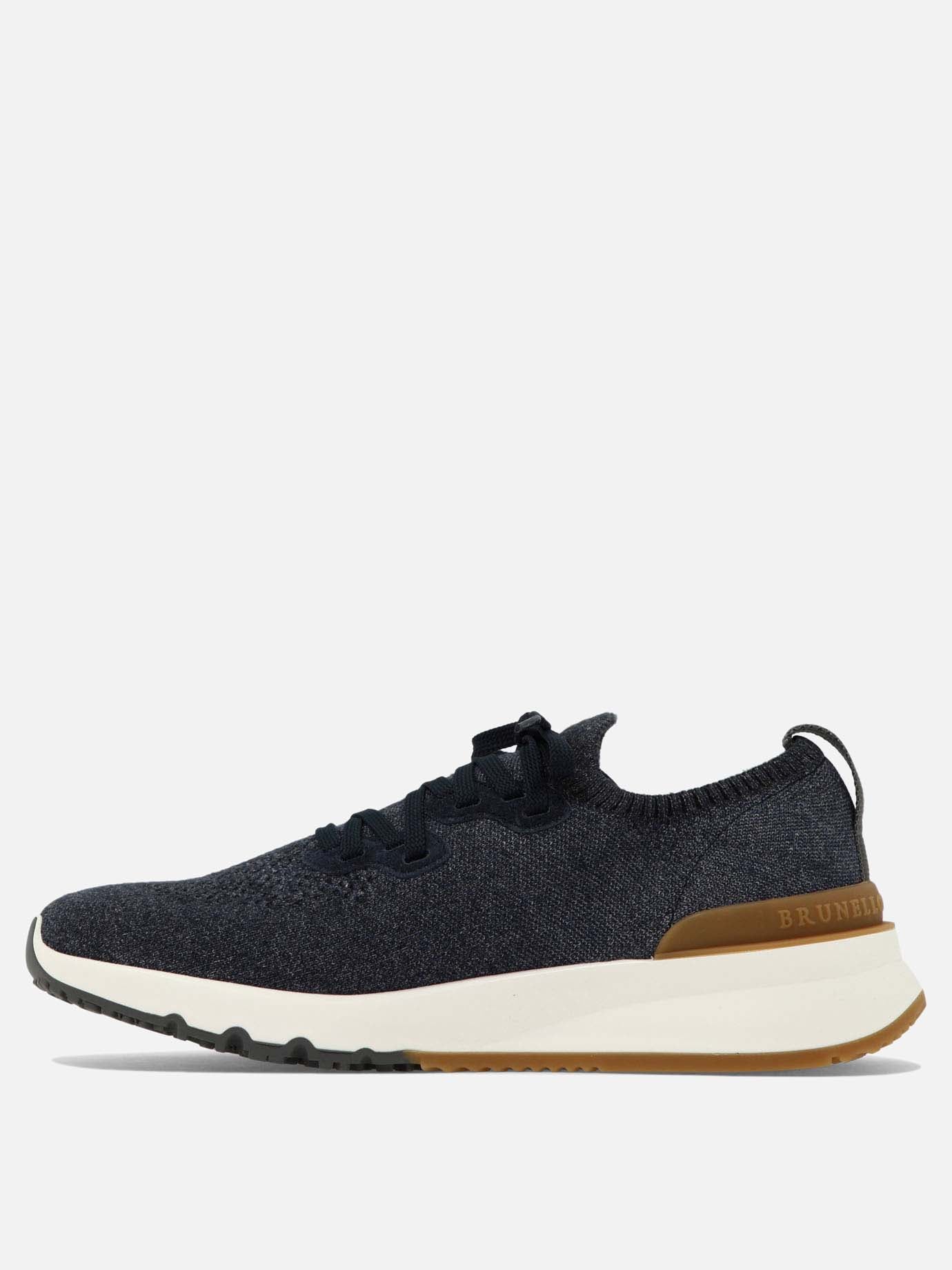 Low top sneakers 89% cotton 10% polyamide 1% elastane - 100% rubber  Blue - Brunello Cucinelli Men | PDP | VIETTI Online Store | Zoom-Modal_3
