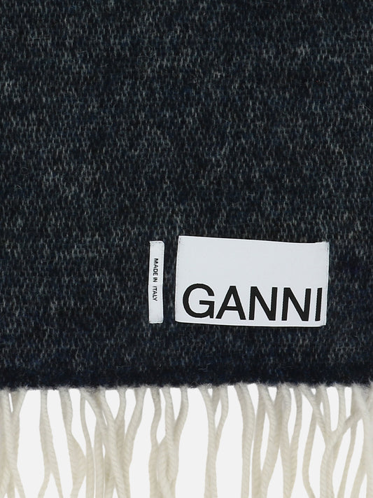 Fringed scarves 48% recycled wool 14% polyester 14% polyamide 13% acrylic 11% alpaca  Brown - Ganni Women | PLP | VIETTI Online Store | 2
