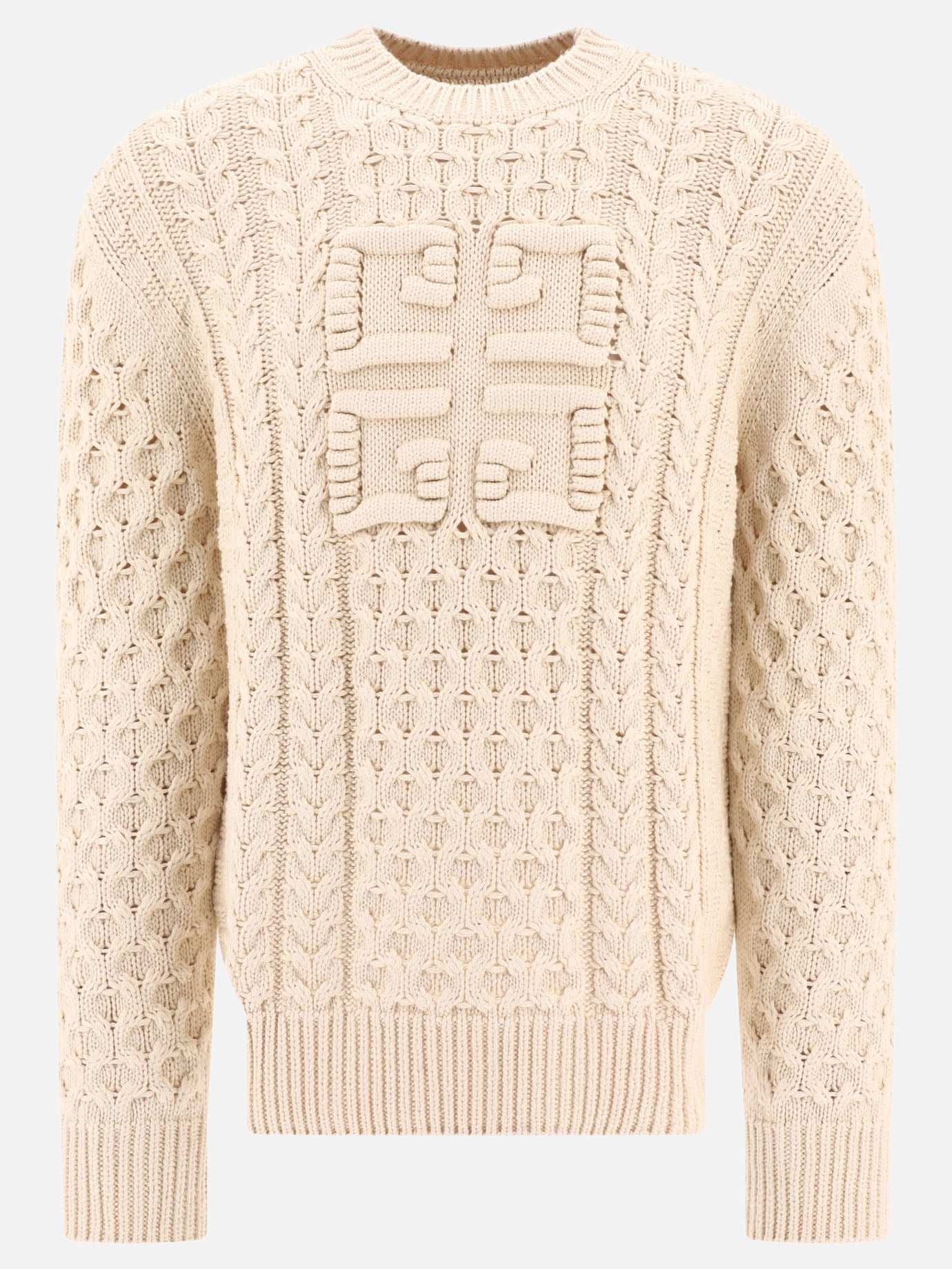 Crewneck sweaters 88% cotton 12% polyamide  Beige - Givenchy Men | PDP | VIETTI Online Store | thumbnail