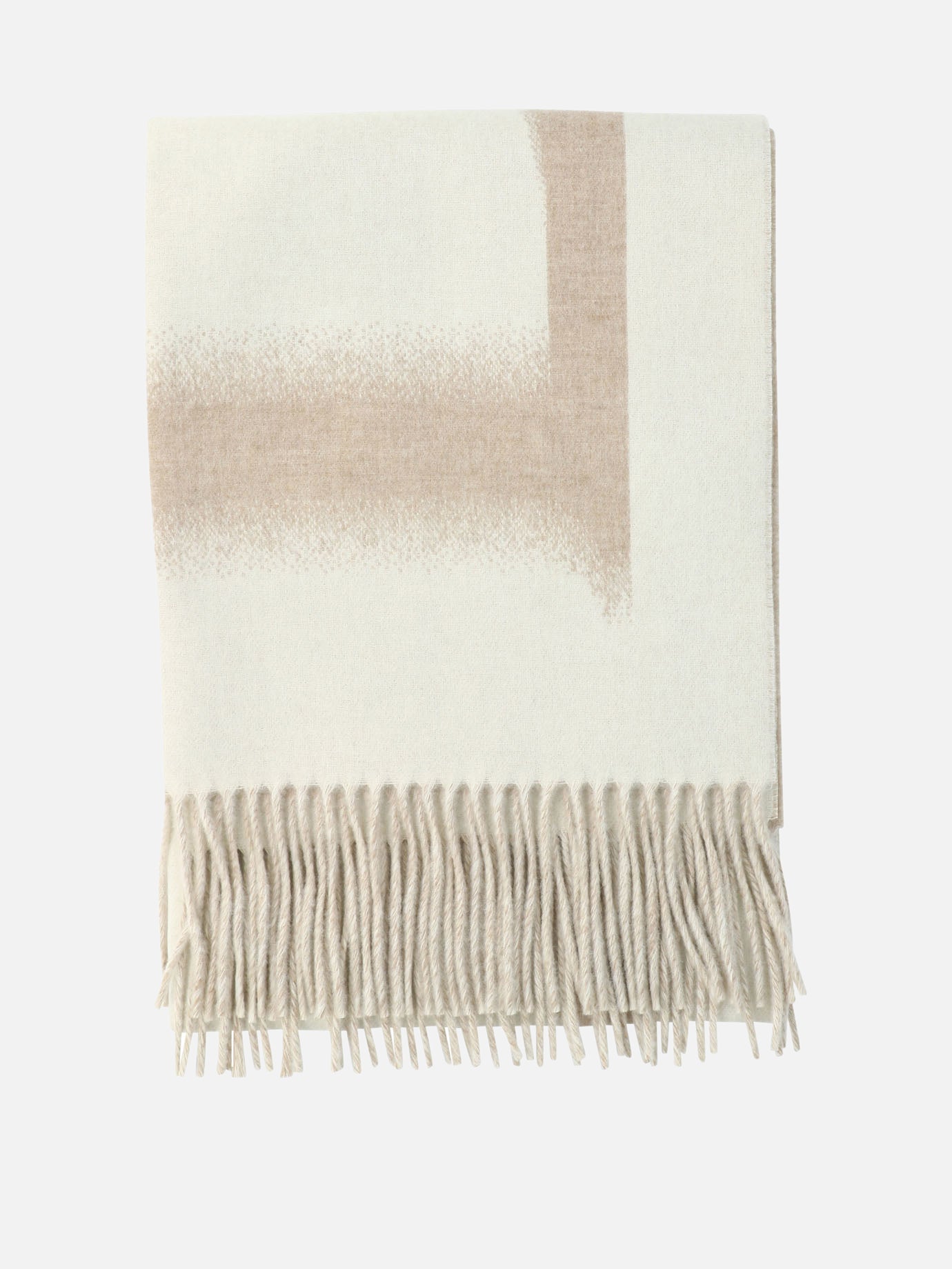 Fringed scarves 90% wool 10% cashmere  Beige - Loewe Women | PDP | VIETTI Online Store | thumbnail