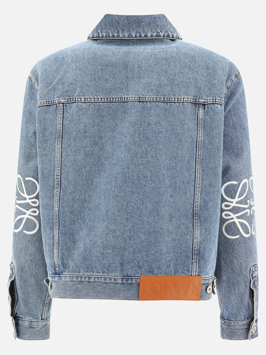 Denim jackets 95% cotton 5% leather  Blue - Loewe Men | PLP | VIETTI Online Store | 2

