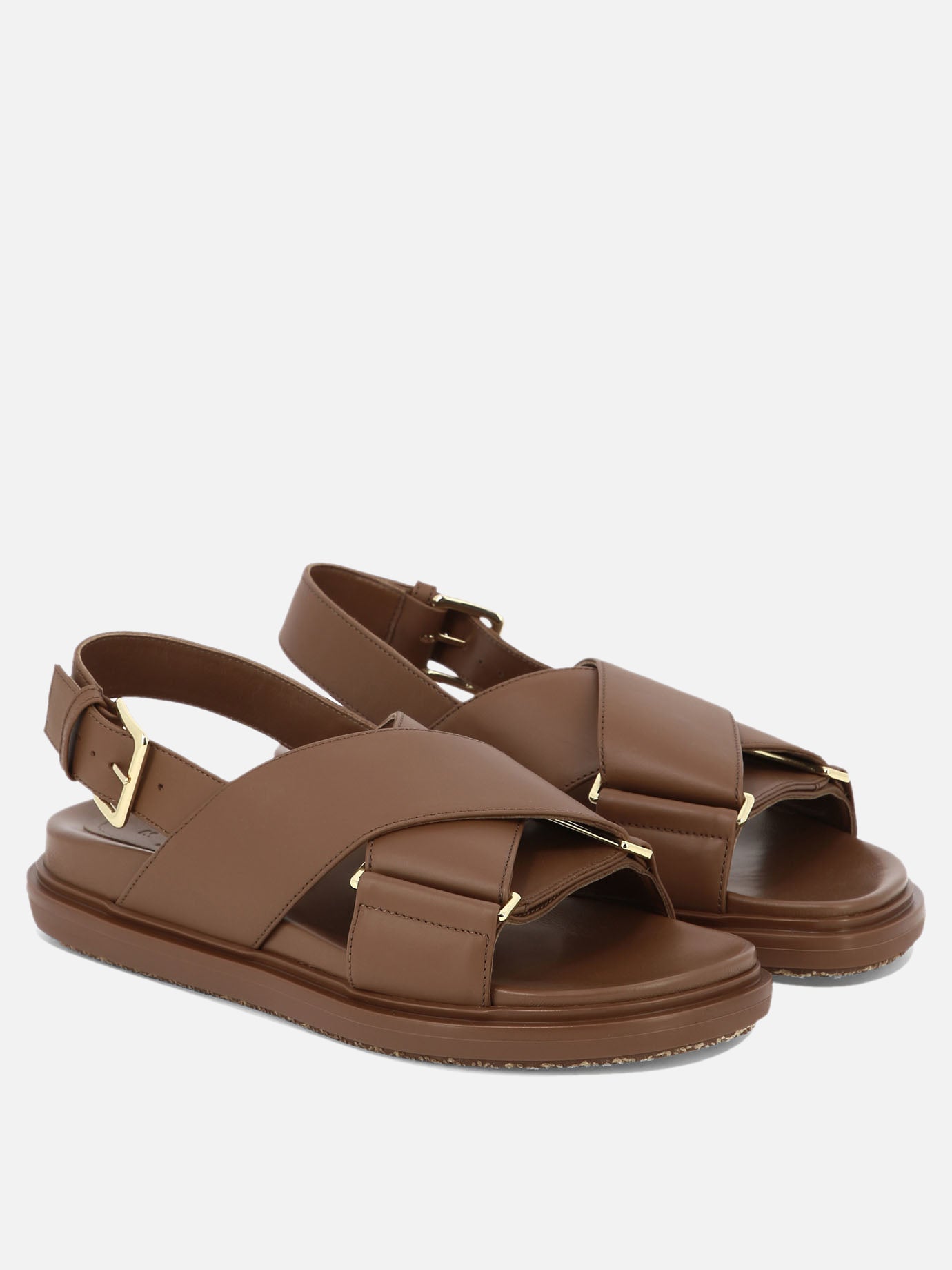 Flat sandals 100% leather - 100% rubber  Brown - Marni Women | PDP | VIETTI Online Store | thumbnail_2