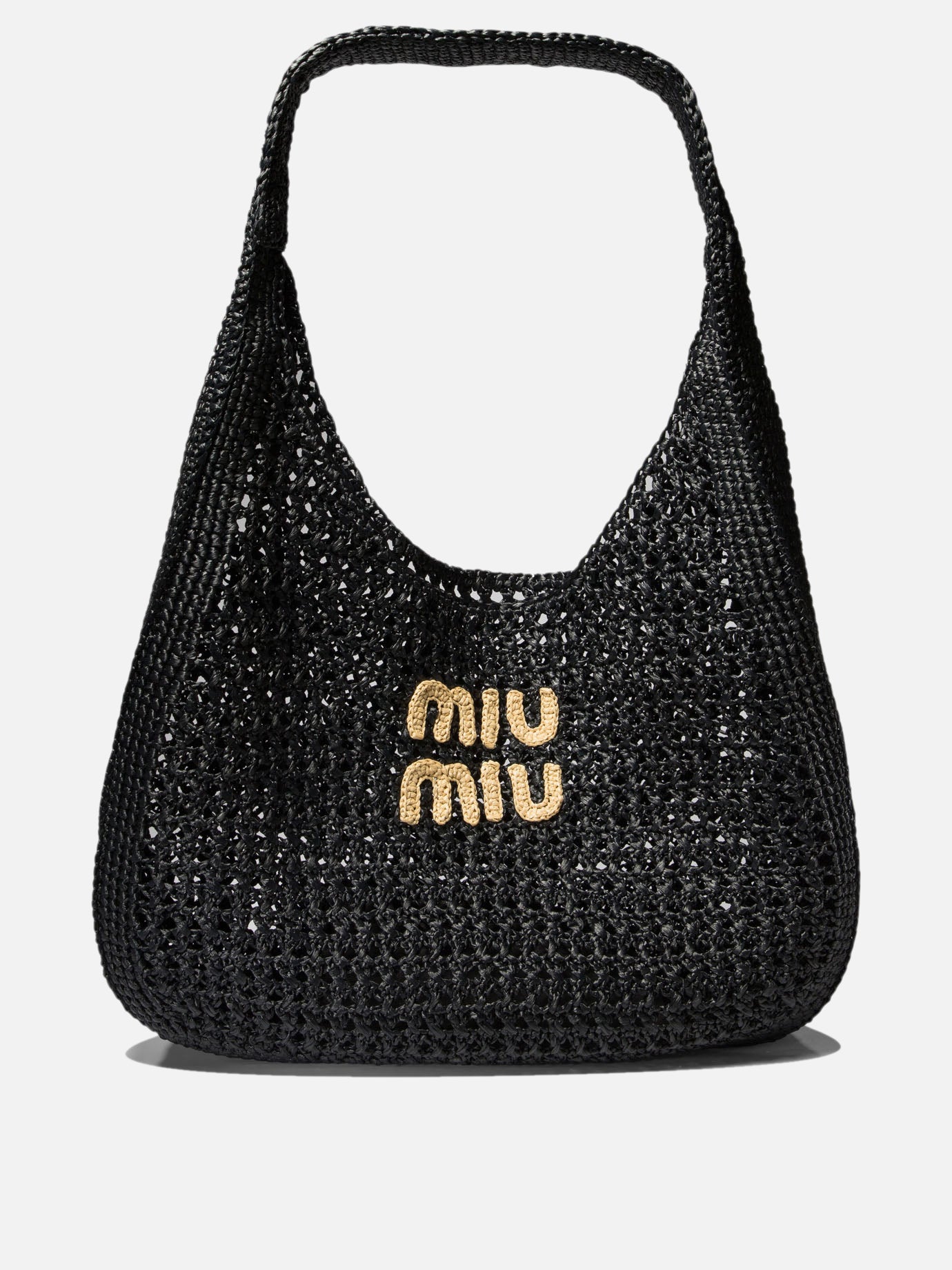 Miu Miu Crochet shoulder bag with logo 11929267_UNI Black thumbnail_1