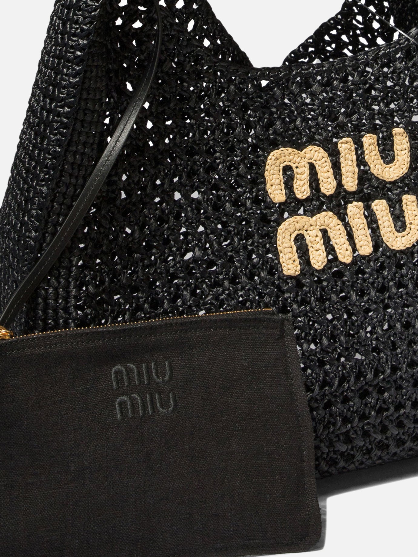 Miu Miu Crochet shoulder bag with logo 11929267_UNI Black thumbnail_4