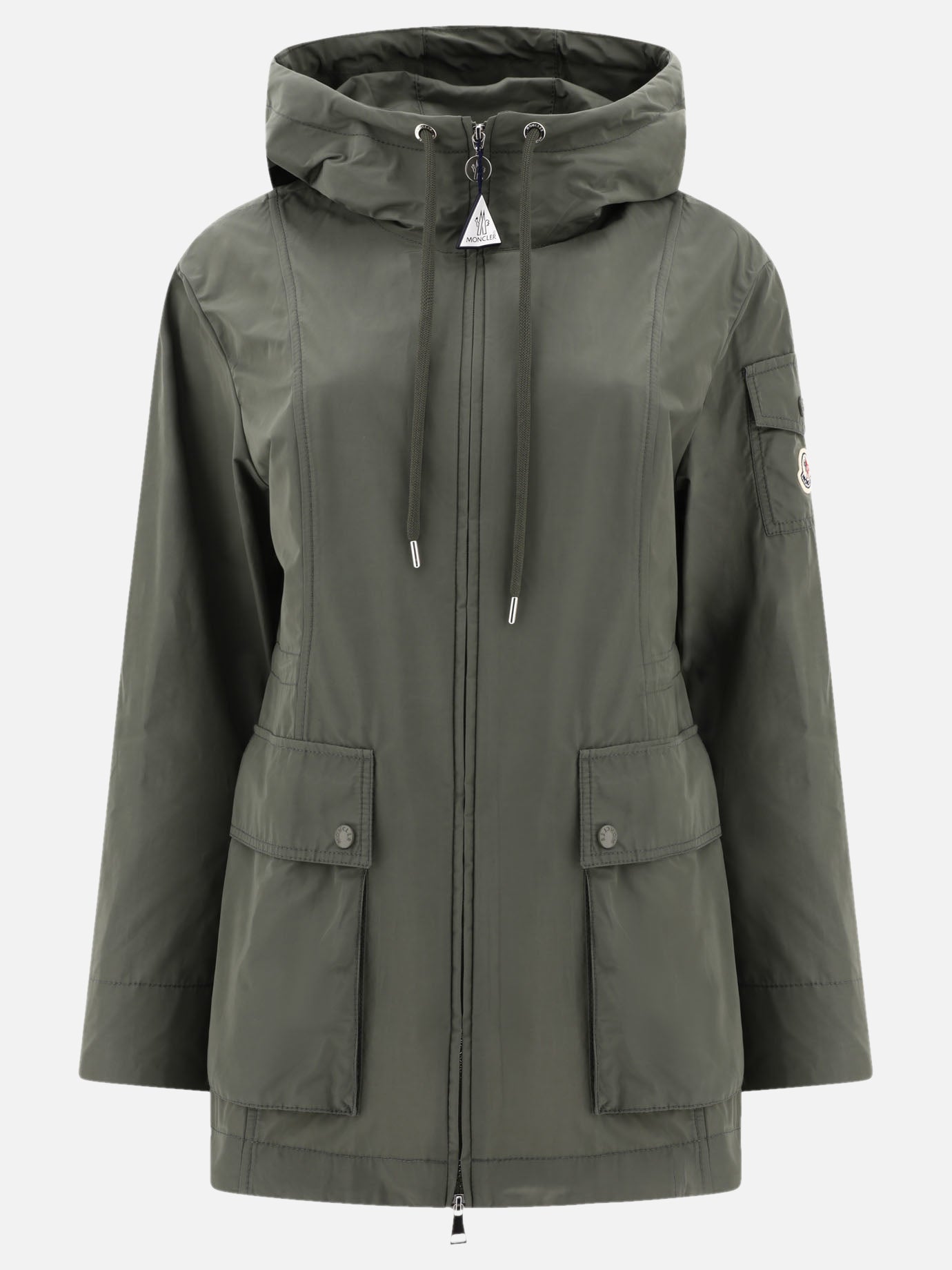 Raincoats & Trench coats 60% polyester 40% cotton  Green - Moncler Women | PDP | VIETTI Online Store | thumbnail
