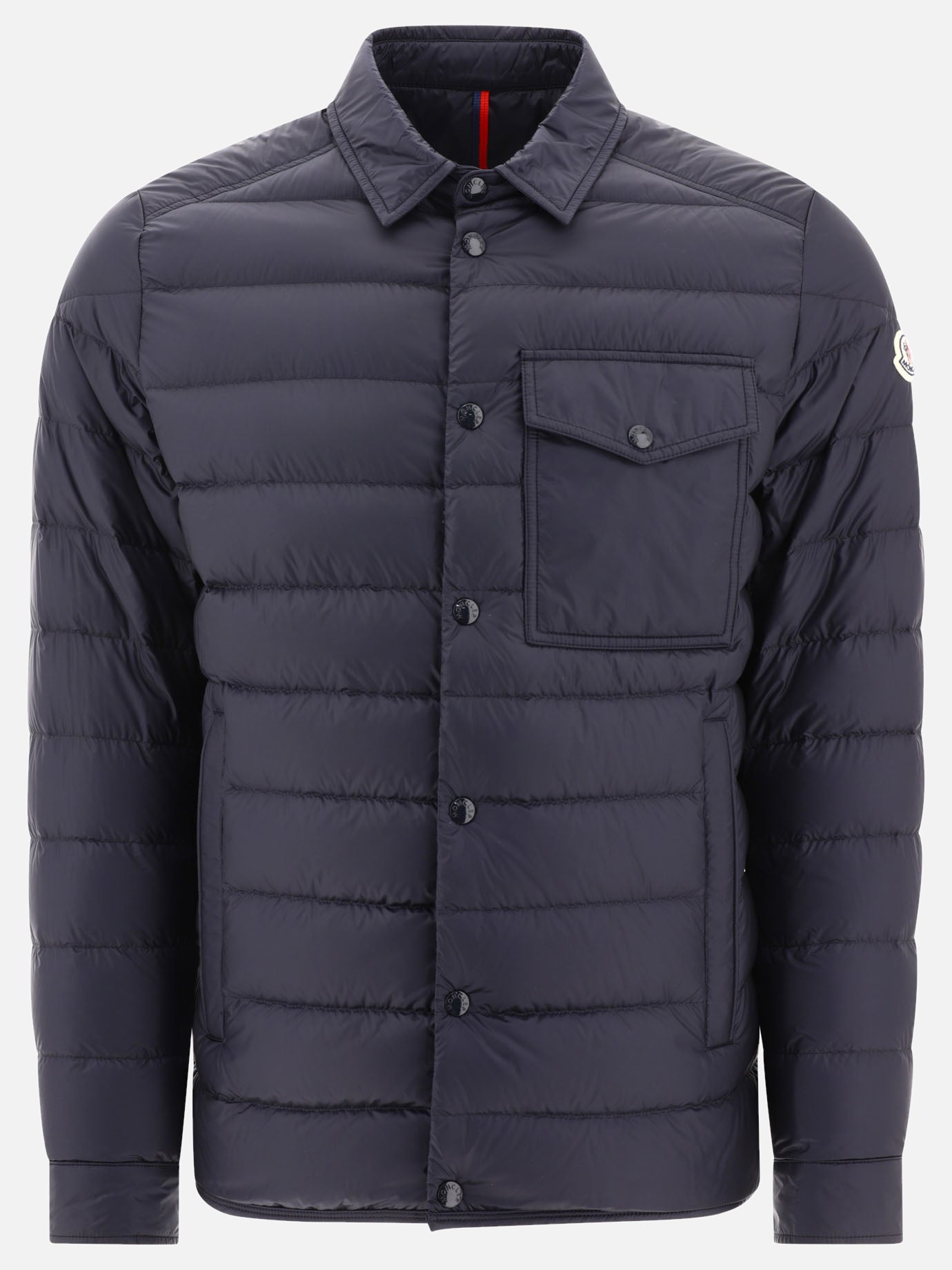 Down jackets 100% polyamide - Padding: down and feathers  Blue - Moncler Men | PDP | VIETTI Online Store | Zoom-Modal
