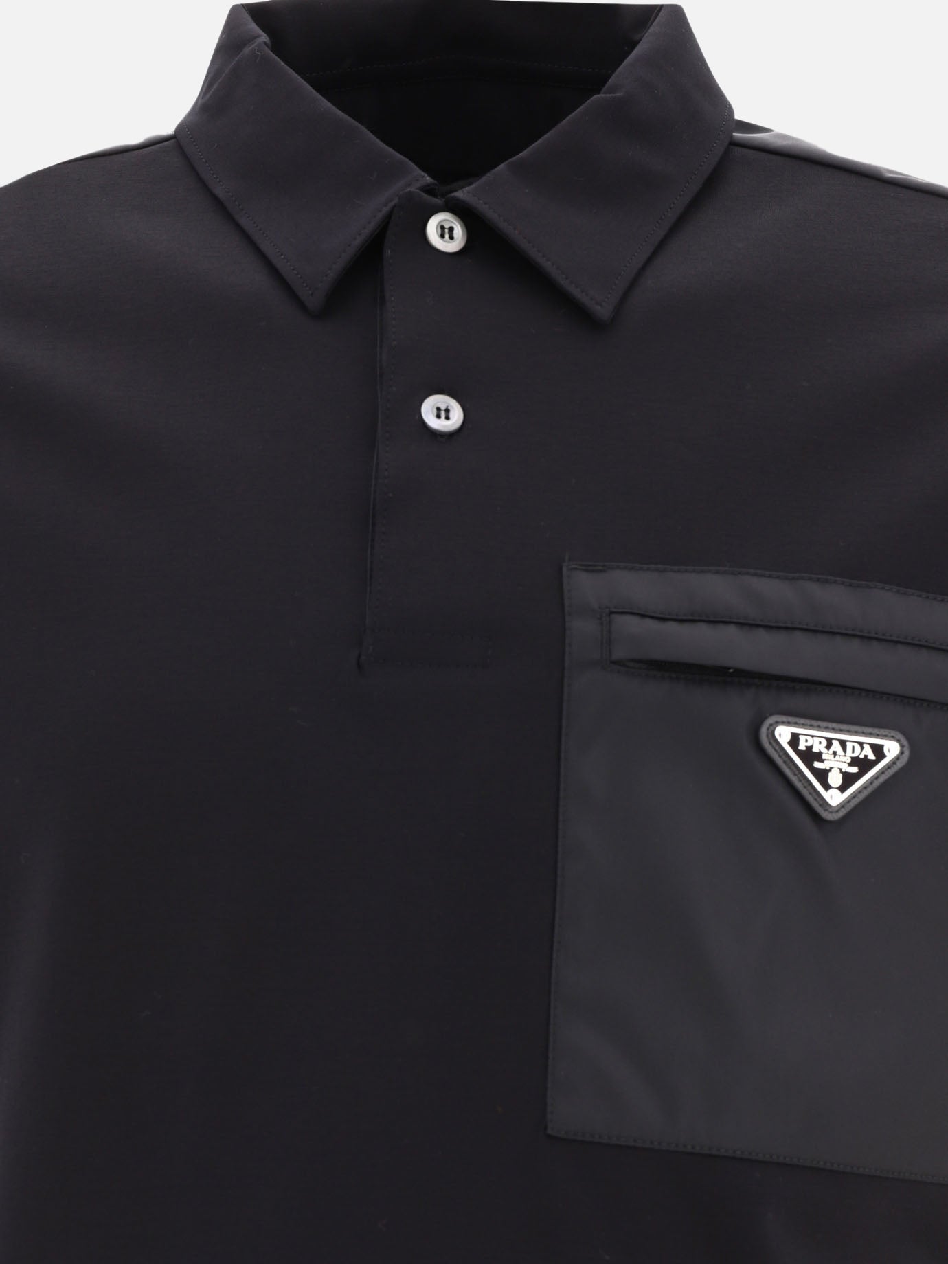 Polo shirts with buttons 92% cotton 8% elastane  Black - Prada Men | PDP | VIETTI Online Store | thumbnail_3