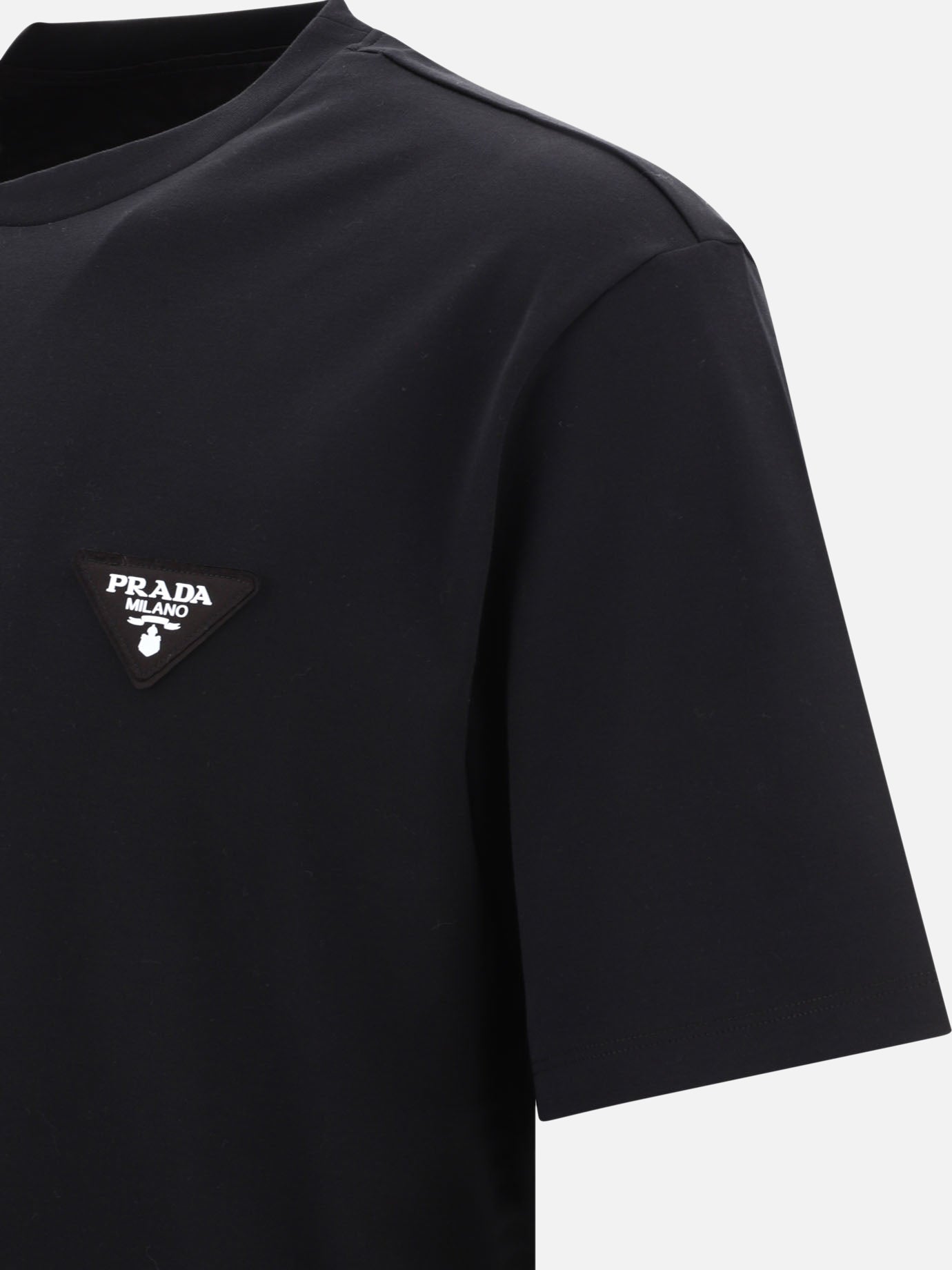 Crewneck t-shirts 100% cotton  Black - Prada Men | PDP | VIETTI Online Store | thumbnail_4