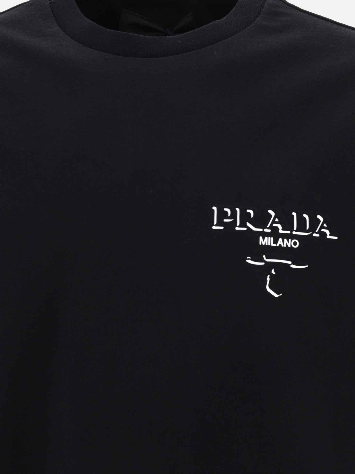 Crewneck t-shirts Logo  Black - Prada Men | PDP | VIETTI Online Store | Zoom-Modal_3

