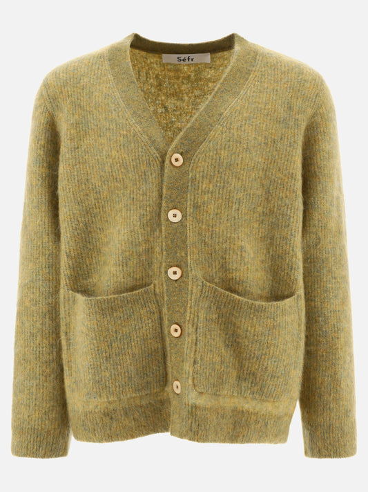 Cardigans 71% mohair 26% nylon 3% elastane  Green - Séfr Men | PLP | VIETTI Online Store 
