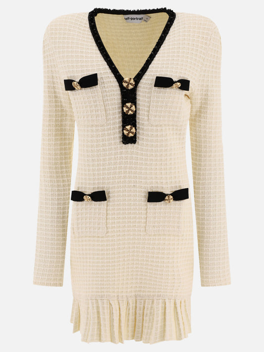 Mini dresses 54% polyester 20% cotton 12% viscose 6% polyamide 5% wool 3% metallic fibre  Beige - Self-portrait Women | PLP | VIETTI Online Store 
