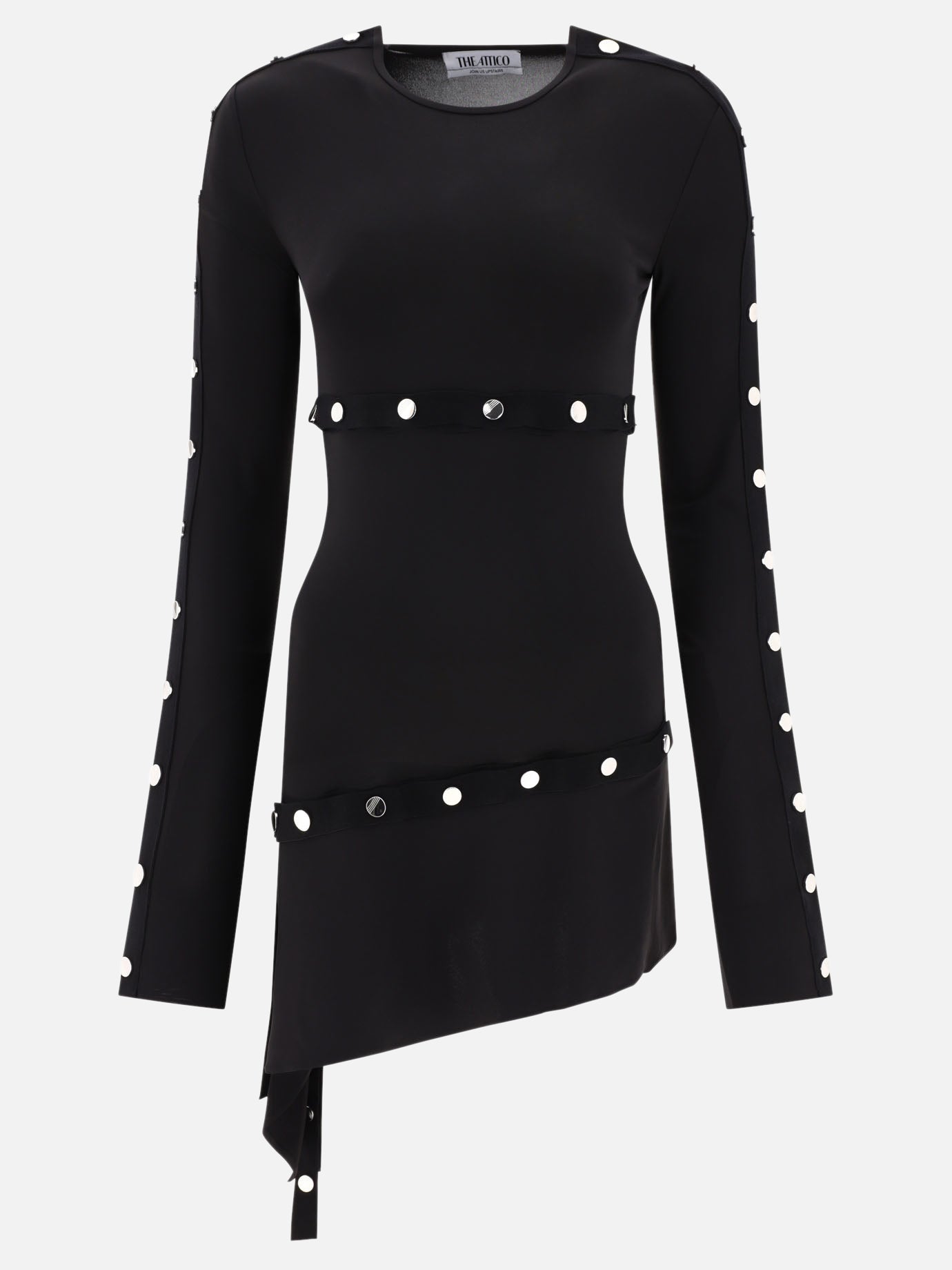 Studded asymmetric dress