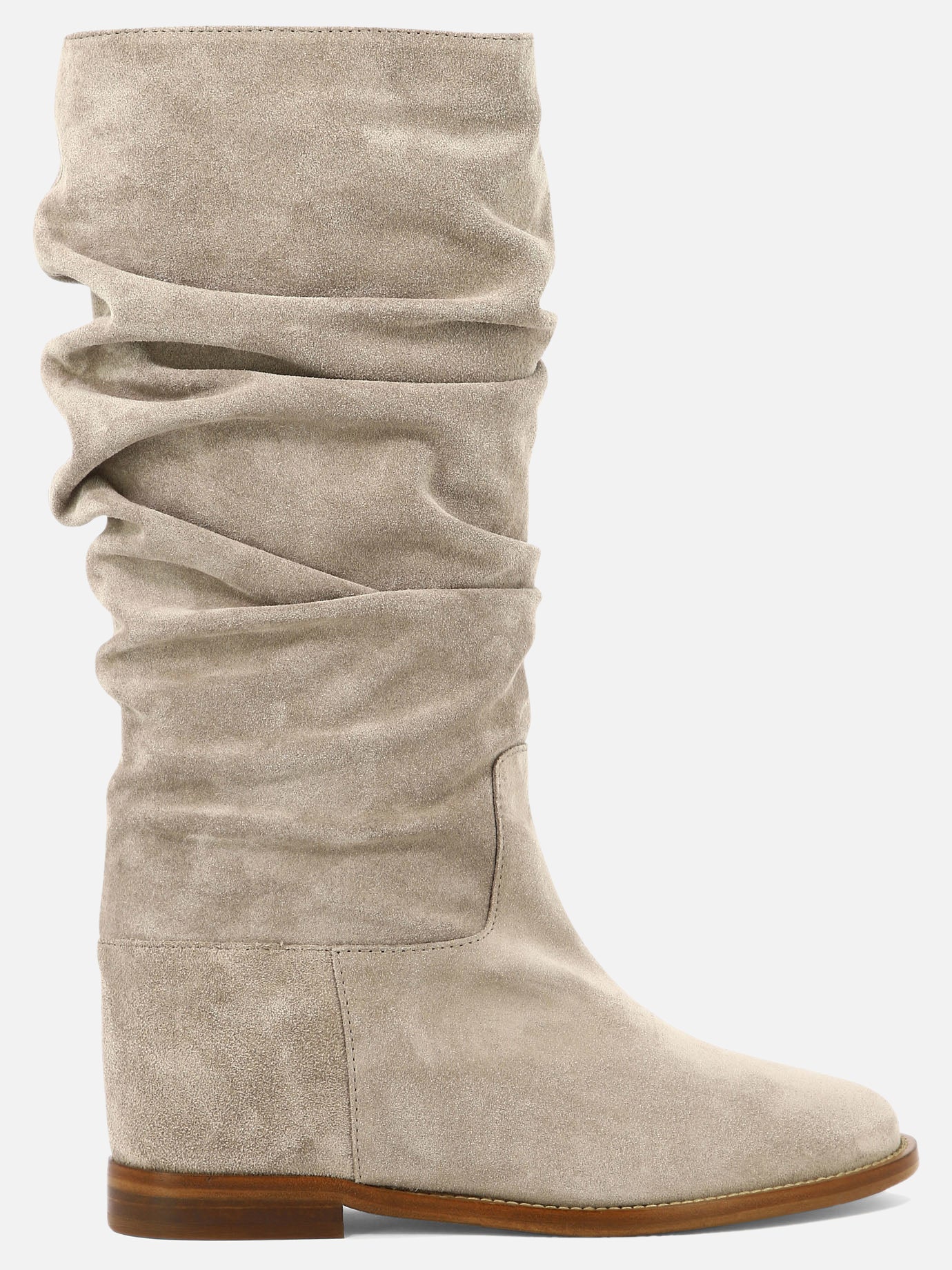 Knee-high 100% suede - 100% leather  Grey - Via Roma 15 Women | PDP | VIETTI Online Store | Zoom-Modal
