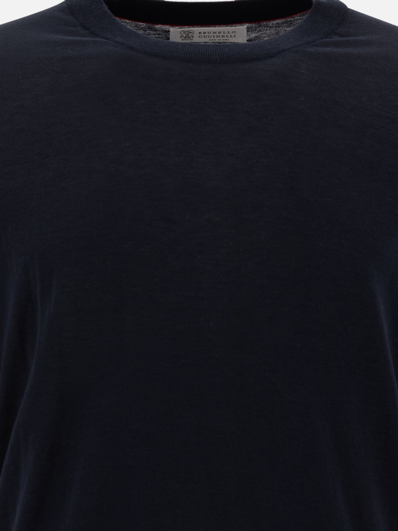 Crewneck t-shirts Solid colour  Blue - Brunello Cucinelli Men | PDP | VIETTI Online Store | thumbnail_3