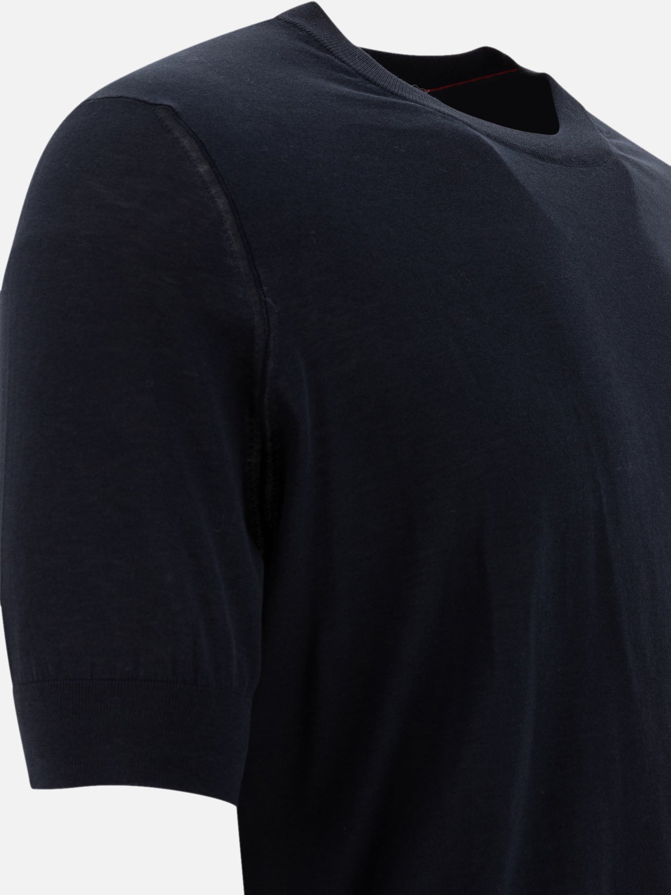 Crewneck t-shirts Solid colour  Blue - Brunello Cucinelli Men | PDP | VIETTI Online Store | Zoom-Modal_4
