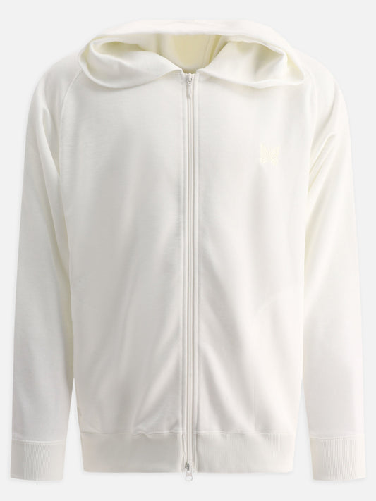 Needles Embroidered zippered sweatshirt White