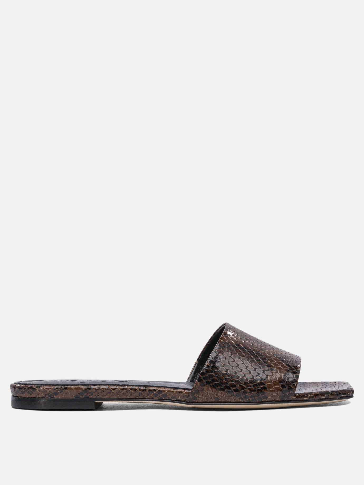 Flat sandals 100% goat leather - 100% cow leather  Brown - Aeyde Women | PDP | VIETTI Online Store | Zoom-Modal
