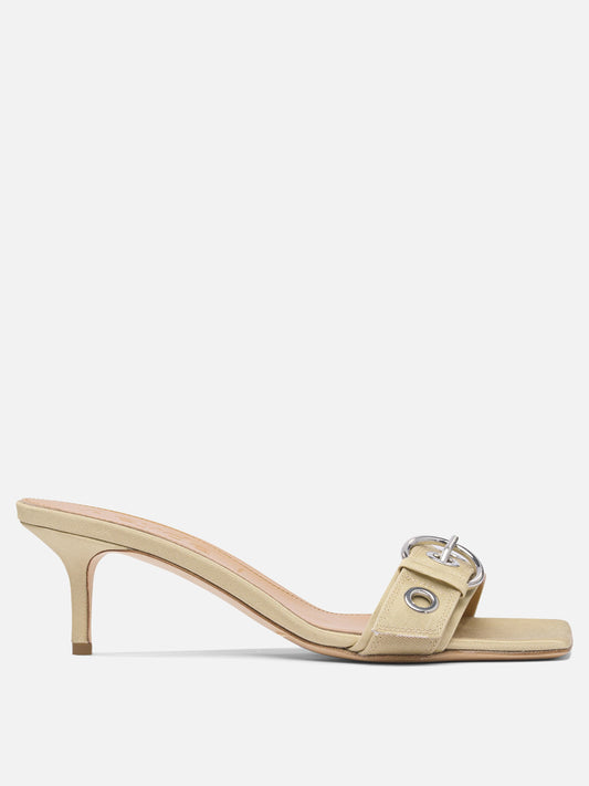 Heeled sandals 100% grosgrain - 100% cow leather  Beige - Aeyde Women | PDP | VIETTI Online Store 
