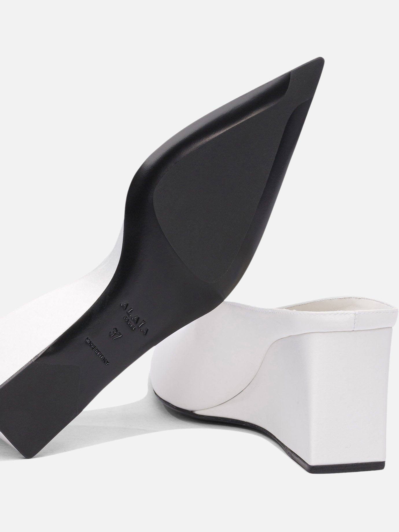 Alaïa Wedge mules 75 mm 10852733_37 White thumbnail_5