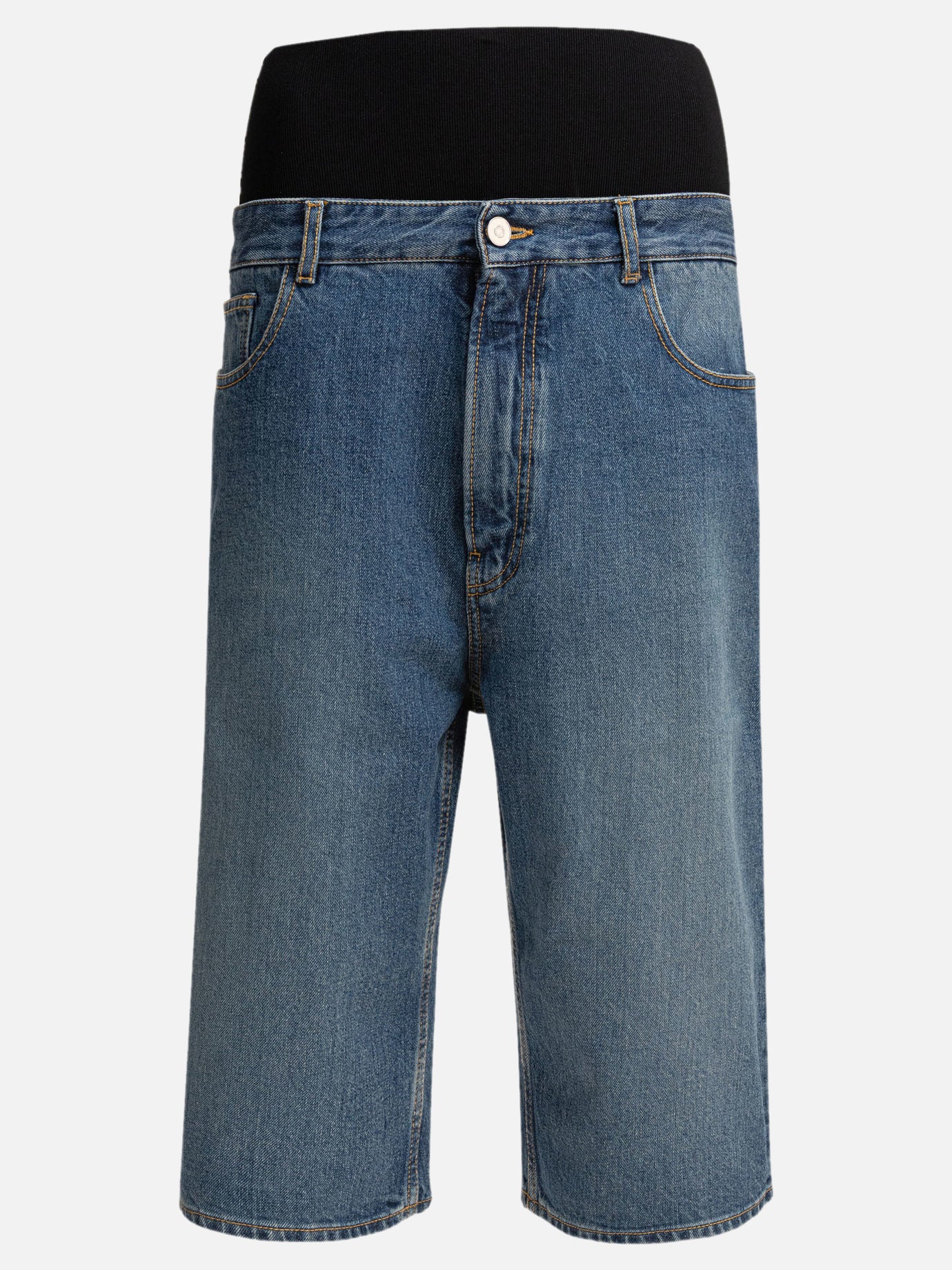 Alaïa Bermuda shorts with knit belt 12349007_36 Blue thumbnail_1