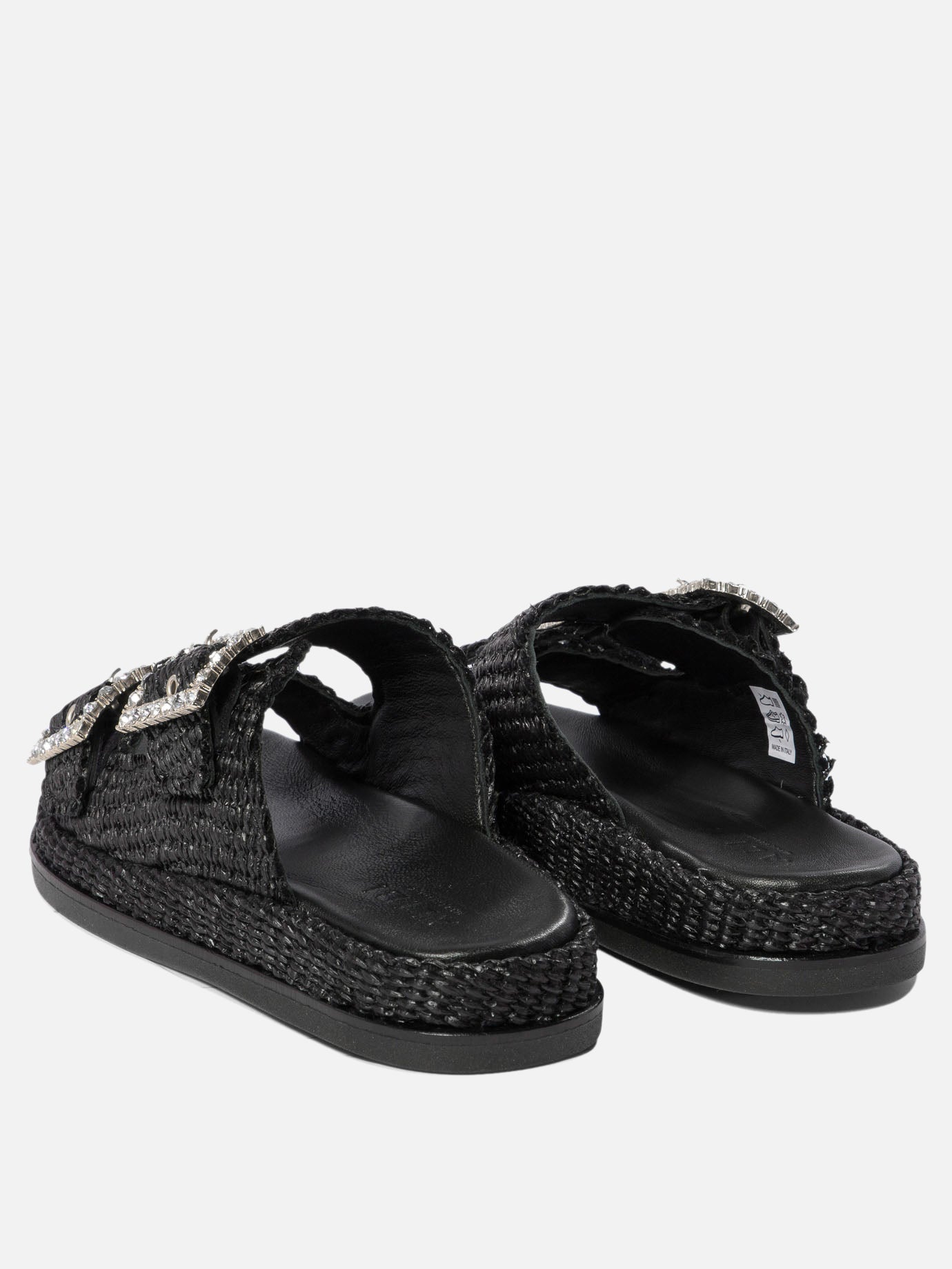 Flat sandals 100% rafia - 100% rubber  Black - Alibi Women | PDP | VIETTI Online Store | Zoom-Modal_4

