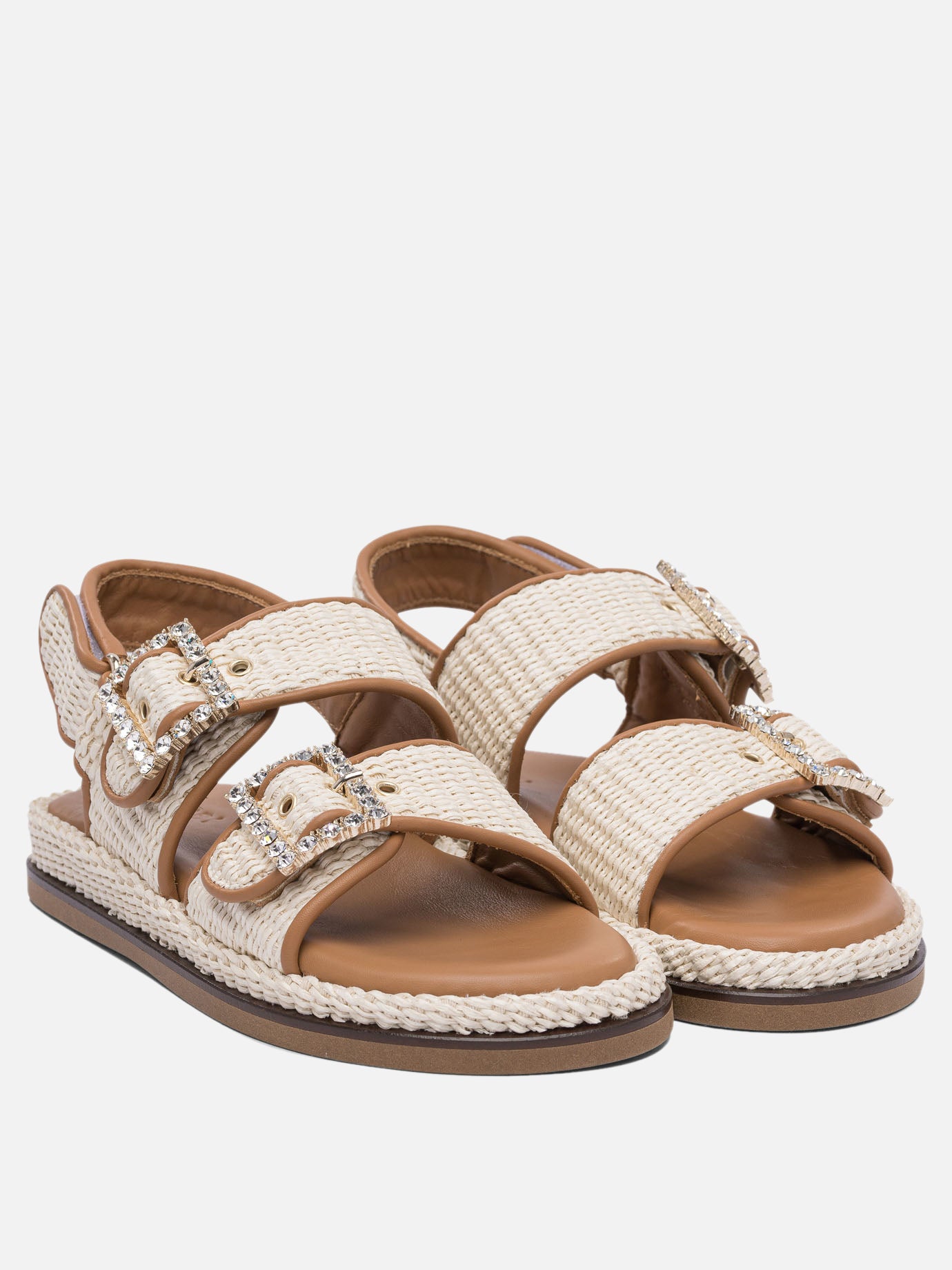 Flat sandals 100% rafia - 100% rubber  Beige - Alibi Women | PDP | VIETTI Online Store | thumbnail_2