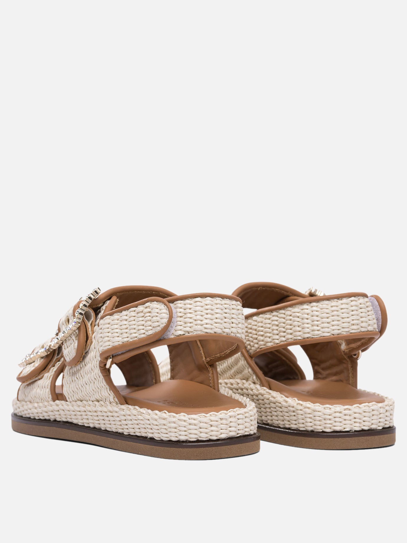 Flat sandals 100% rafia - 100% rubber  Beige - Alibi Women | PDP | VIETTI Online Store | thumbnail_4